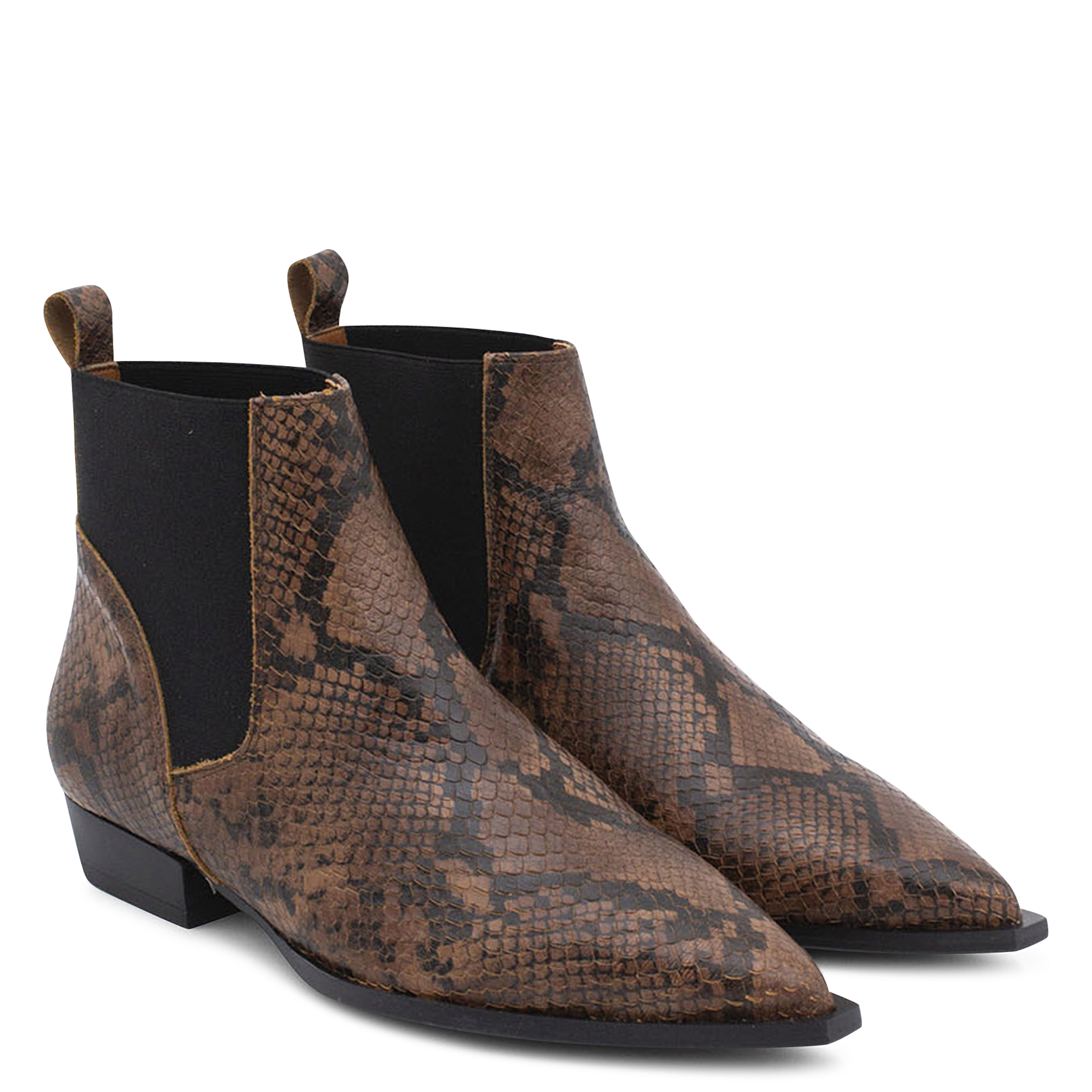 Bottines en cuir imprimé ANGEL ALARCON Marron