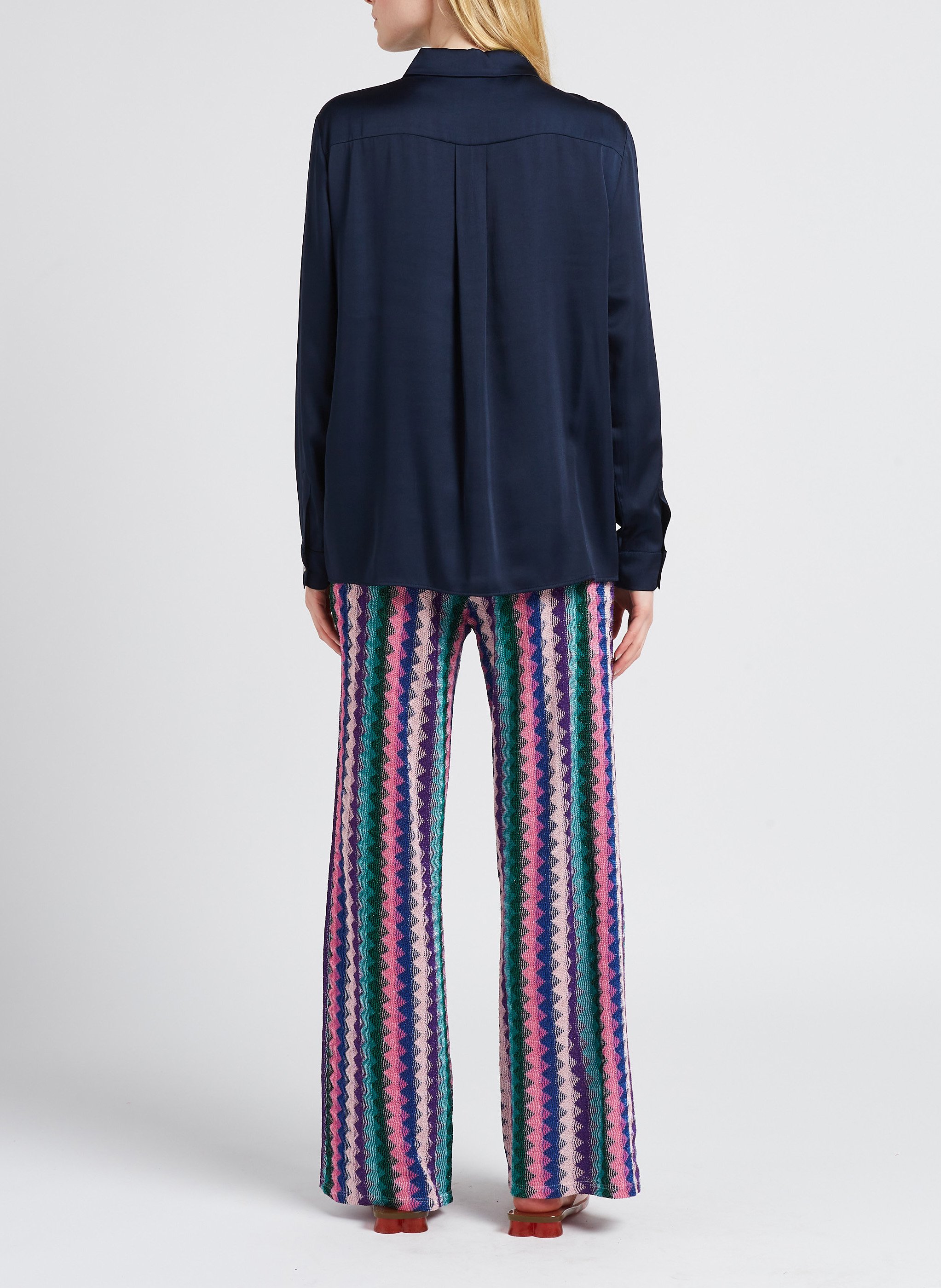 Soepelvallende blouse van gemengde viscose met klassieke kraag MAISON 123 Violet