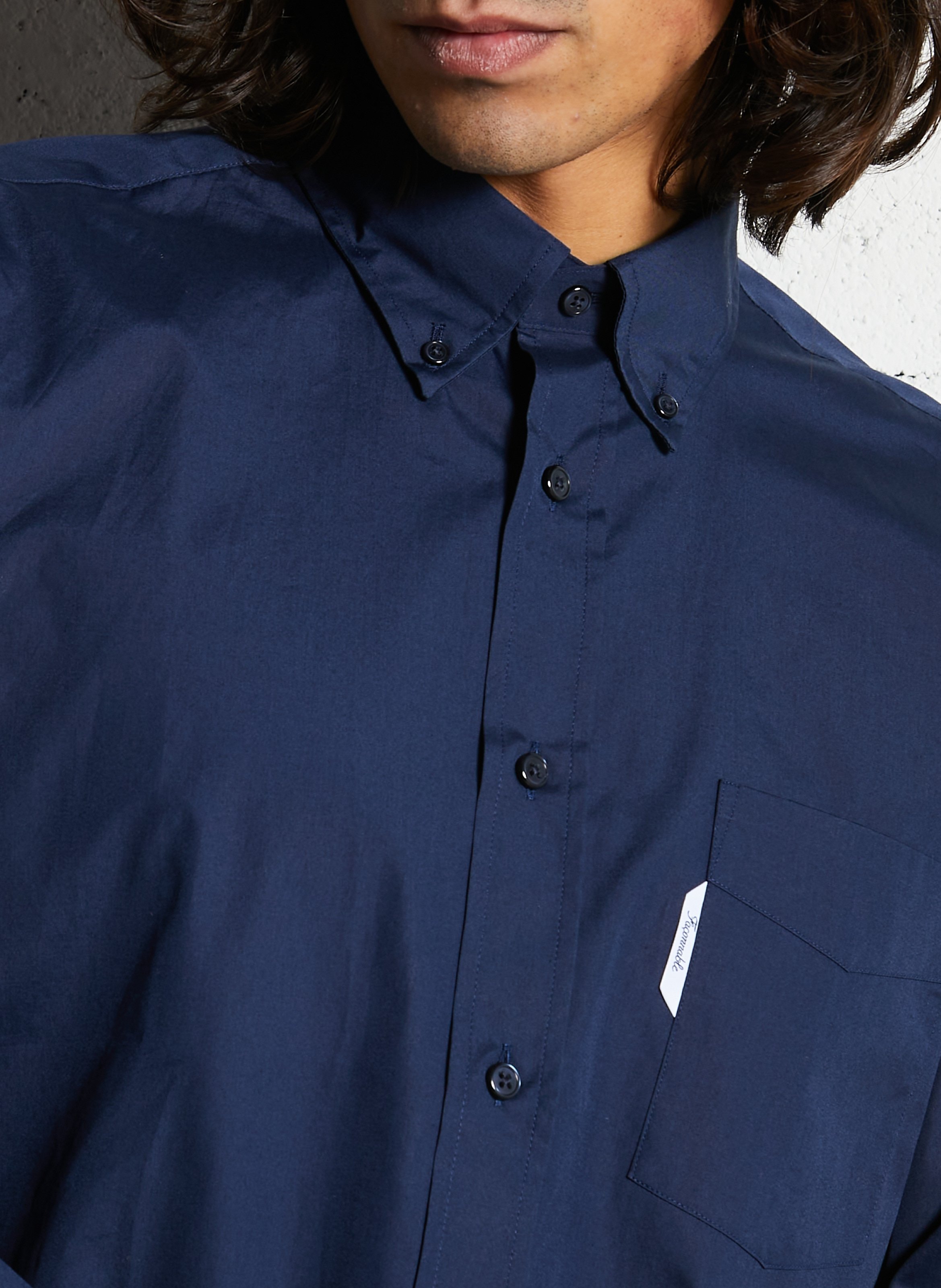Cotton shirt with classic collar FACONNABLE Blue