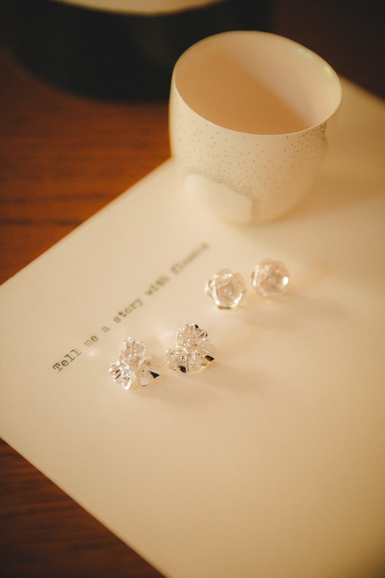 Gold-plated trio flower stud earrings Silver