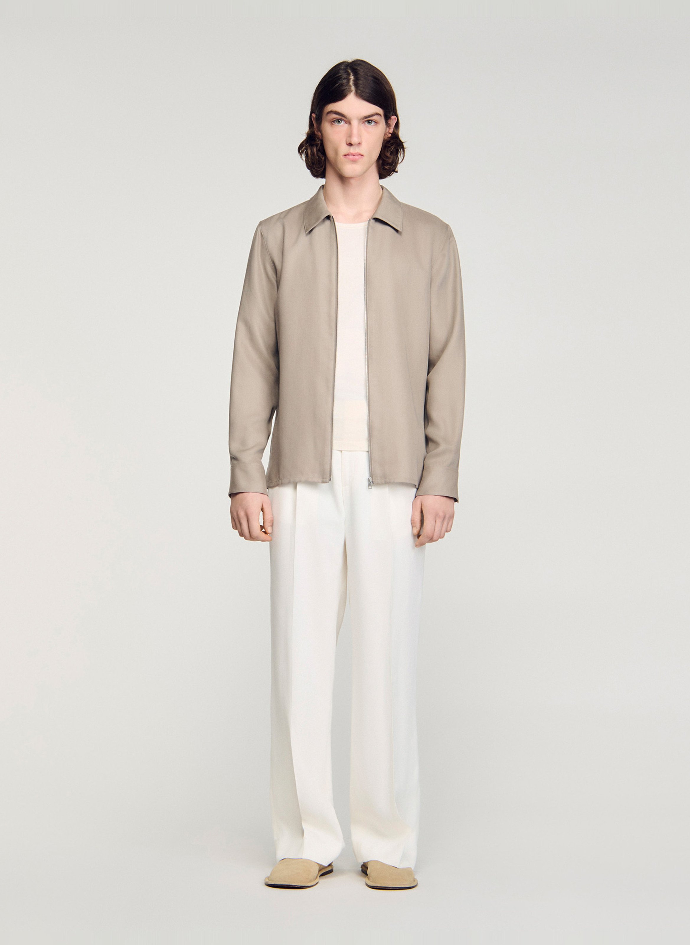 Veste col classique SANDRO Argent