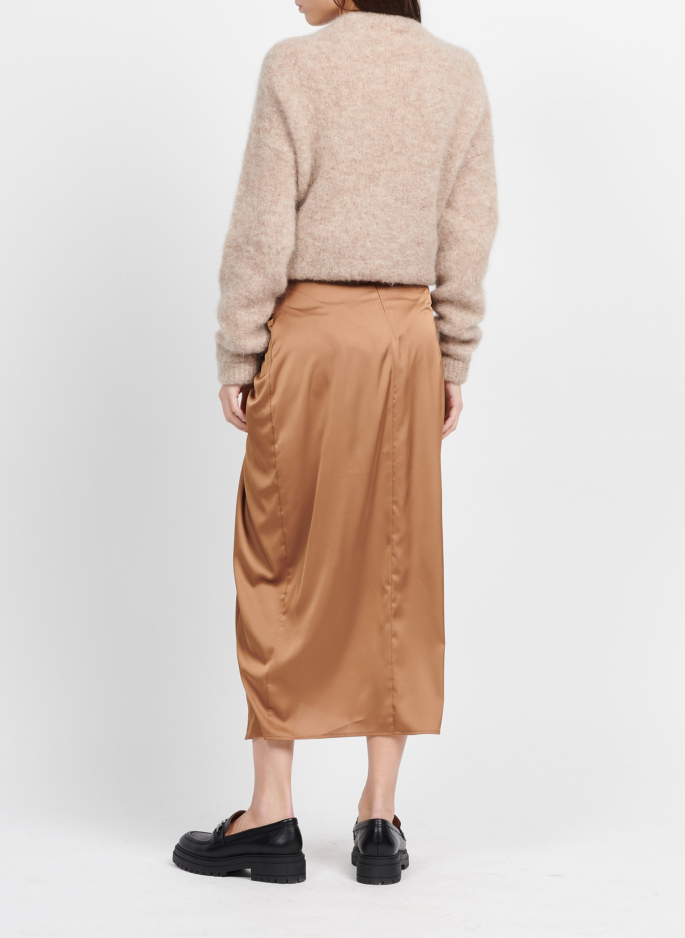 Flowing midi skirt IMPERIAL Brown