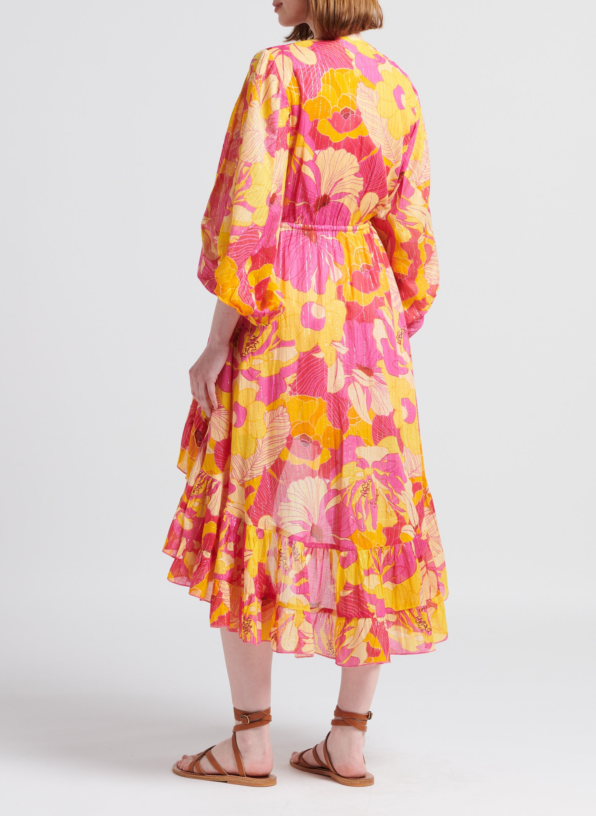 Robe asymétrique col V à imprimé SUNDRESS Multicolore