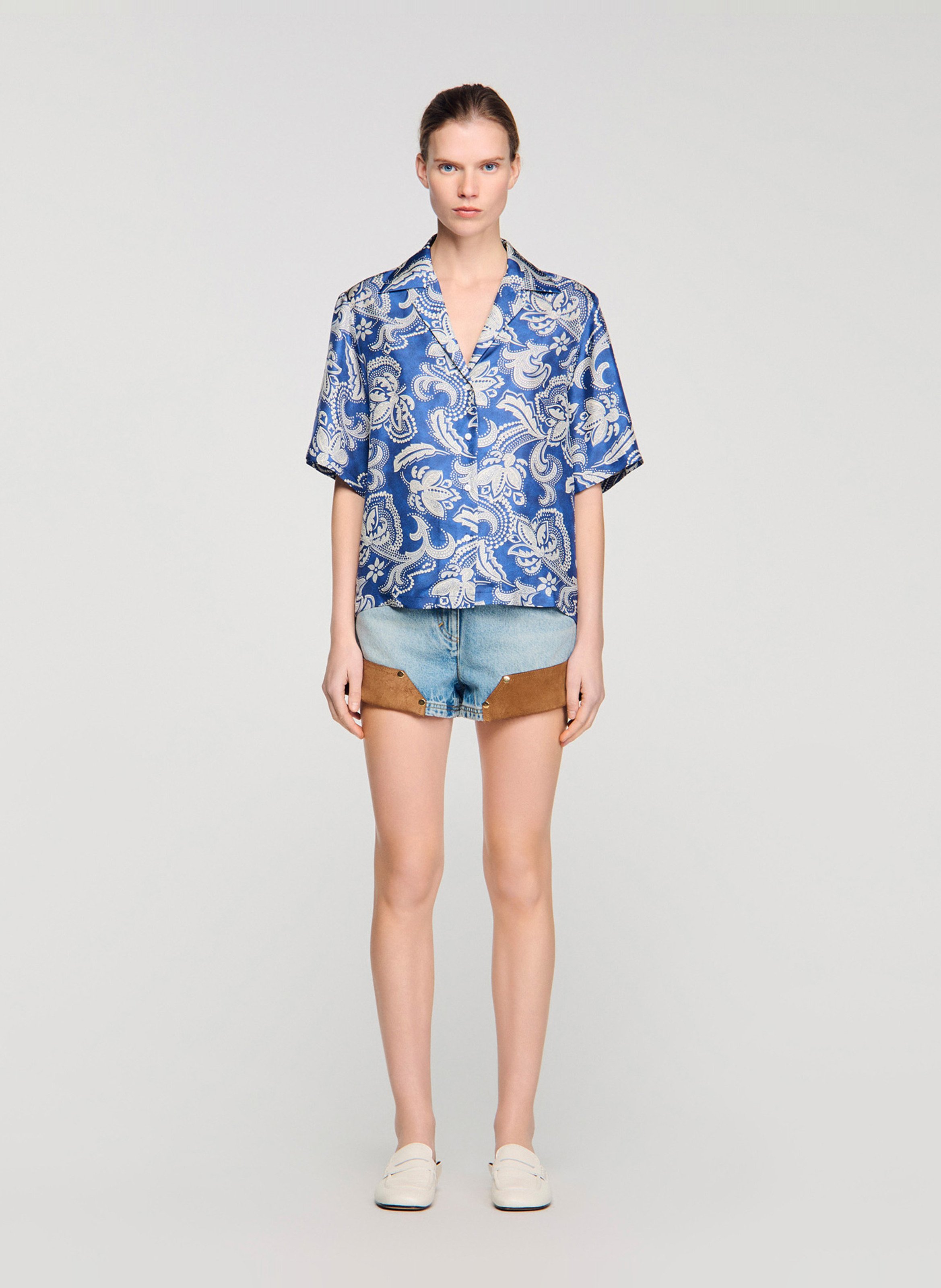 Chemise imprimée col classique SANDRO Bleu