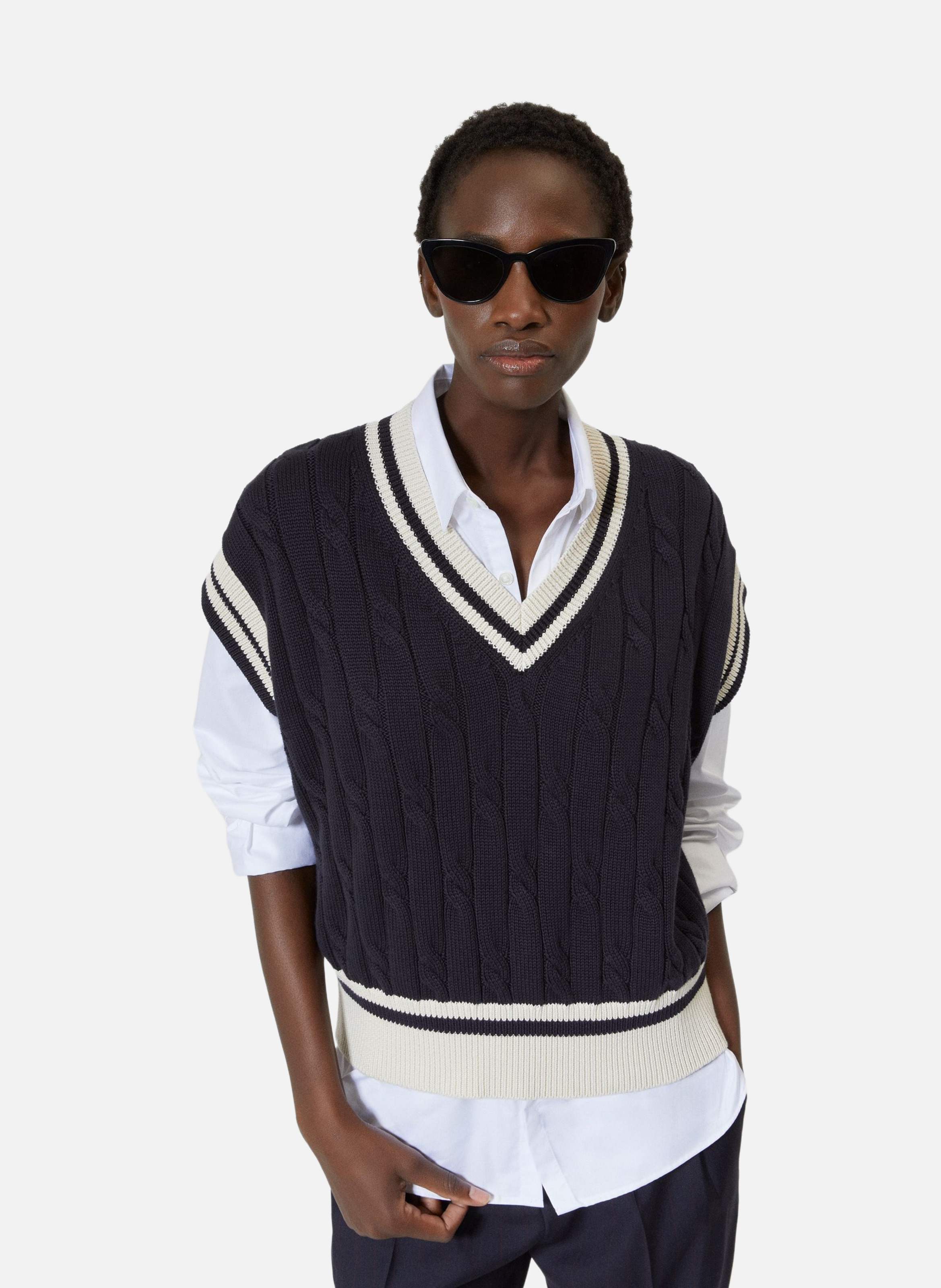 Pull sans manches en coton THE KOOPLES Bleu