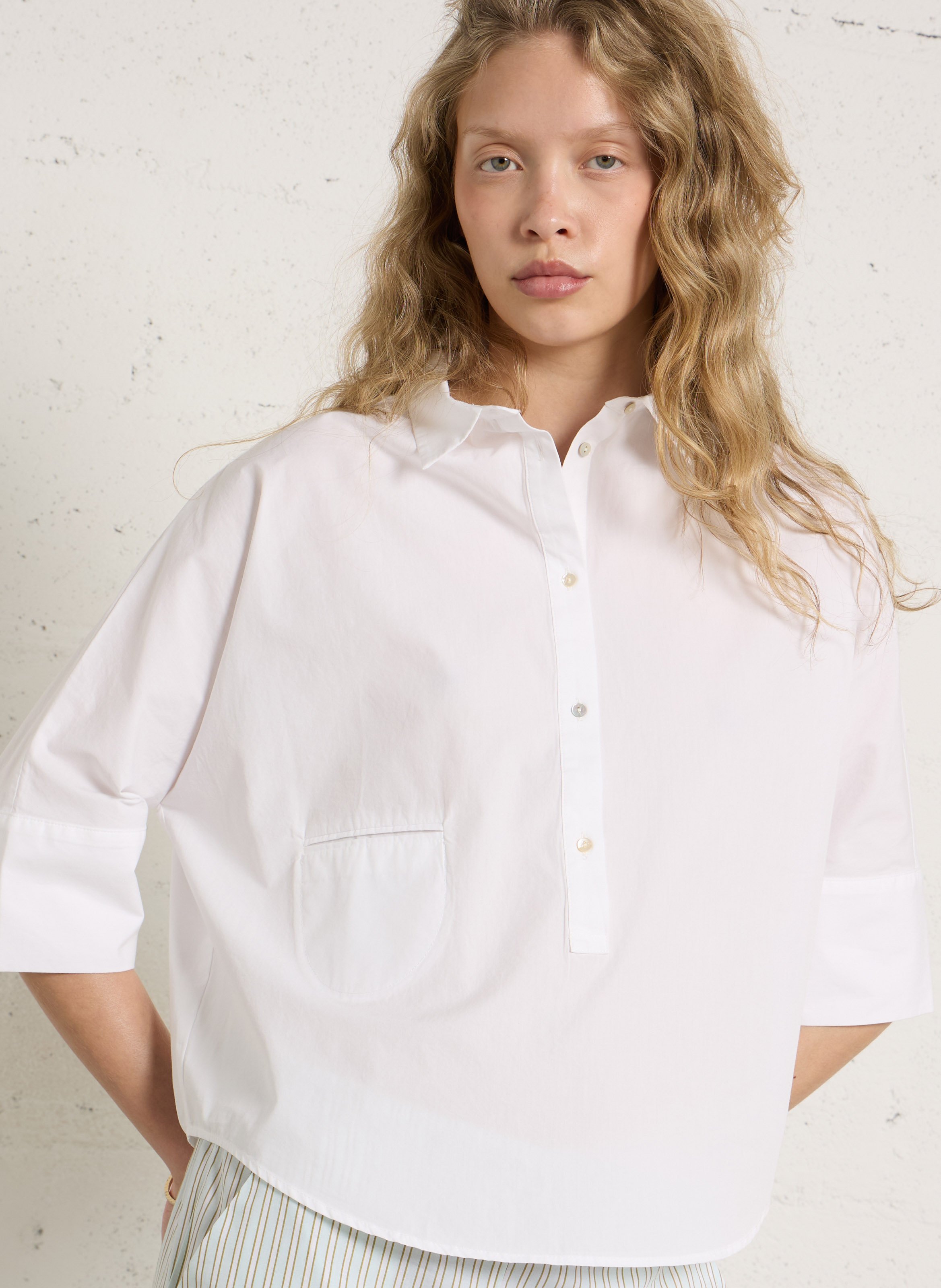 Katoenen blouse met klassieke kraag BELLA JONES