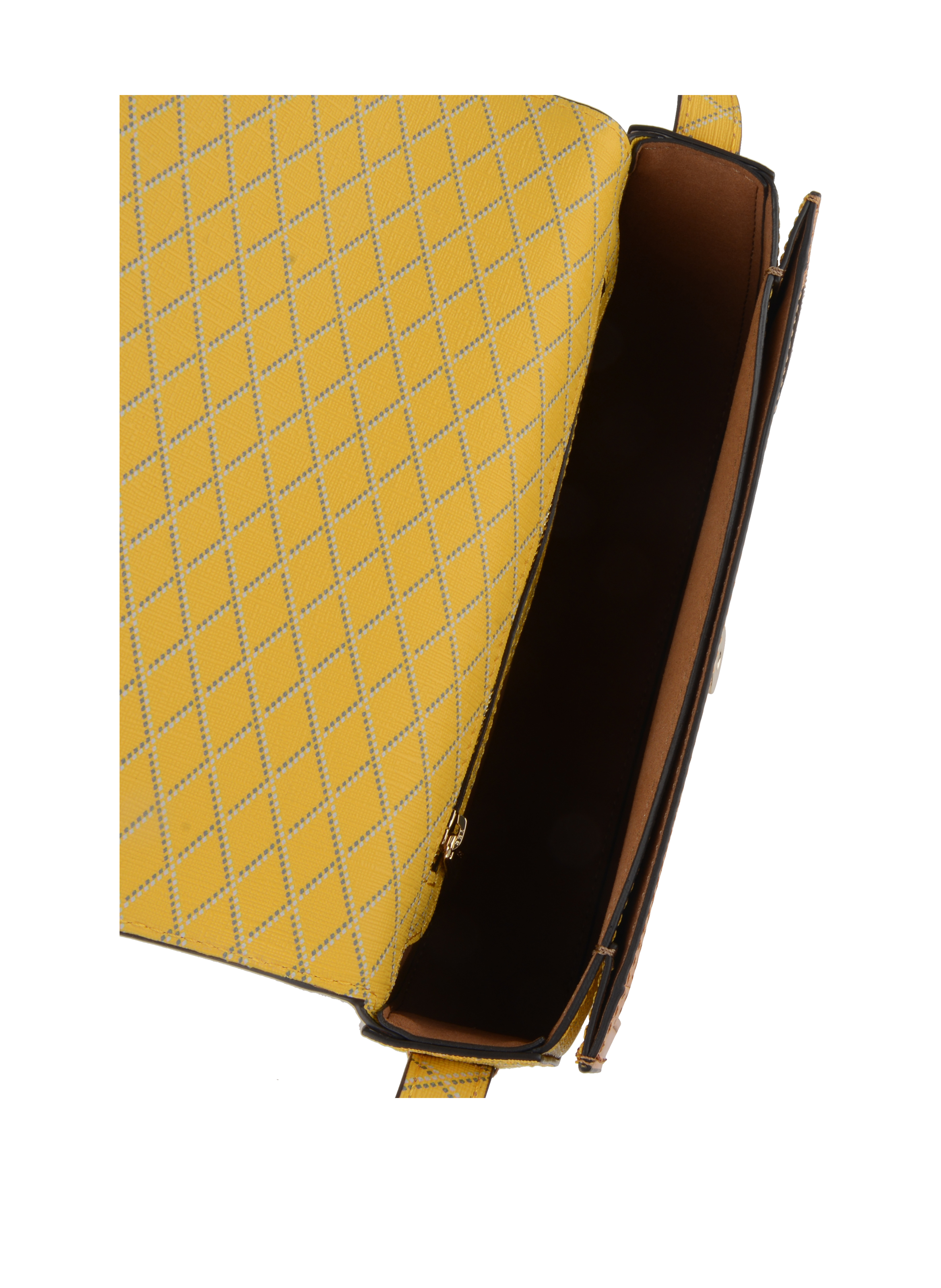 Coated canvas shoulder bag POURCHET Yellow