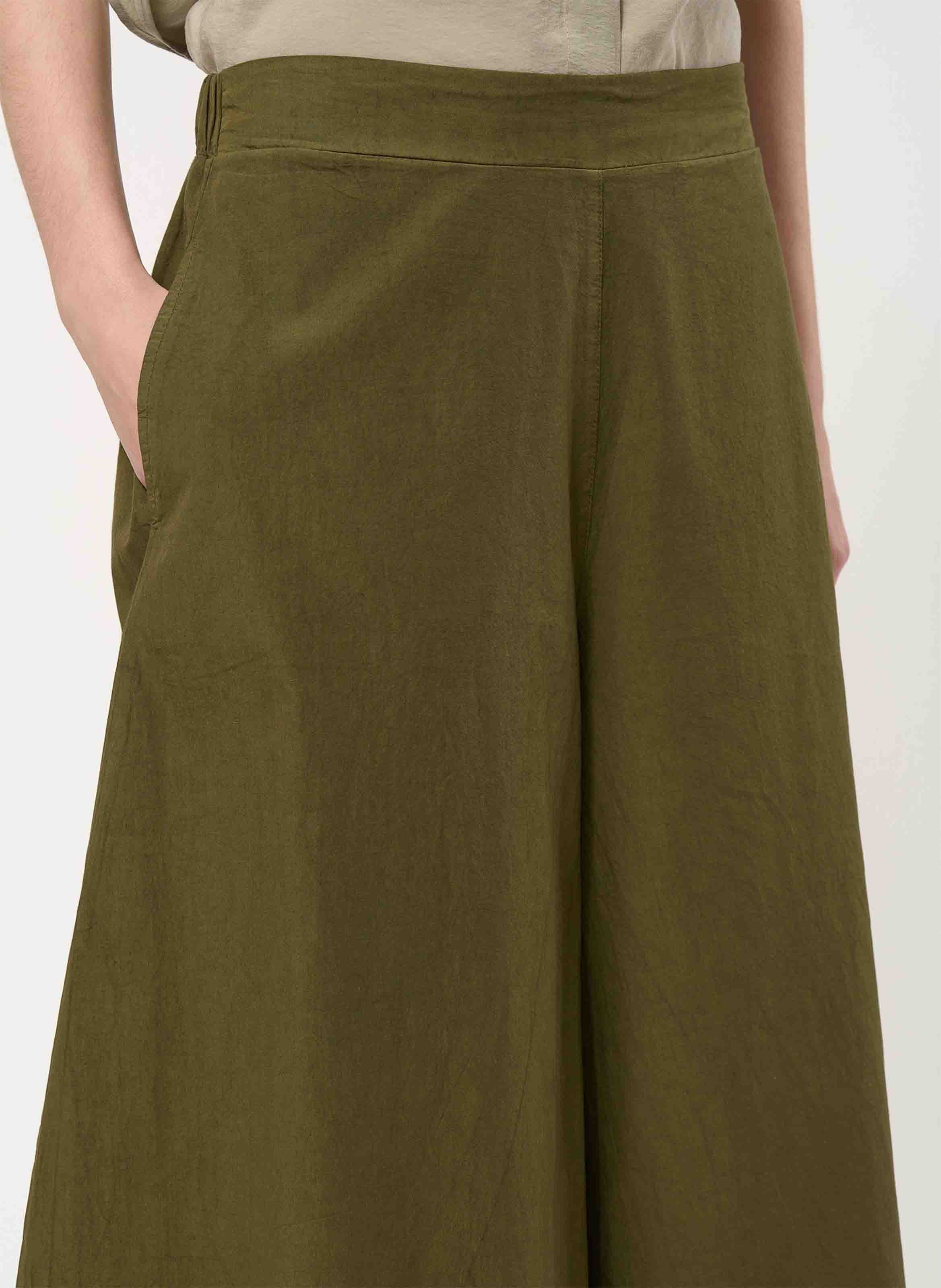 Wide-leg organic cotton pants HUMILITY Green
