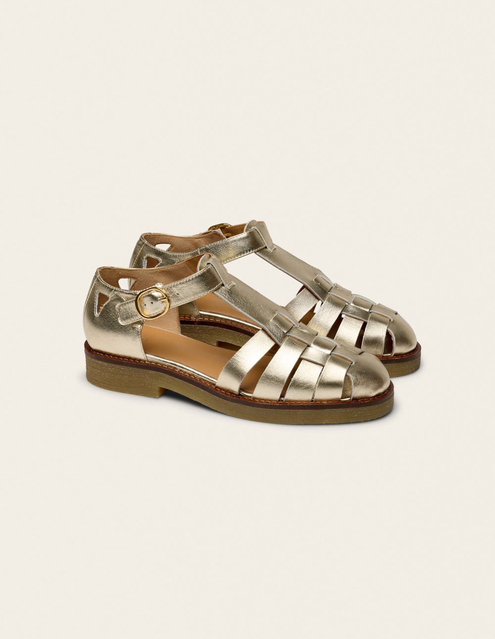 Faux leather sandals ODAJE Golden