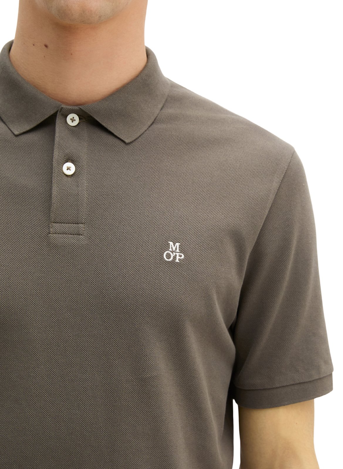 Polo droit en coton MARC O'POLO Kaki