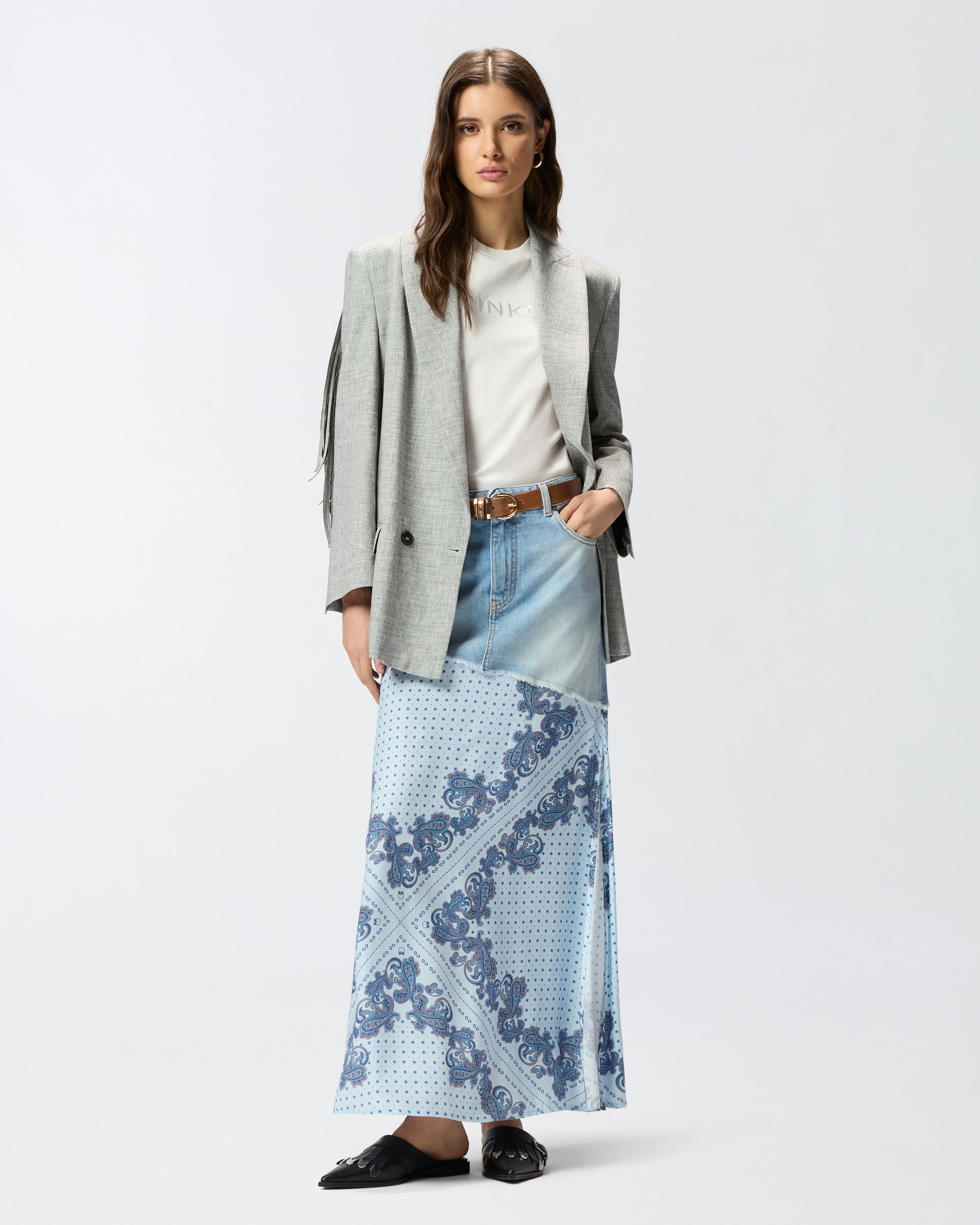 Embroidered Pinko logo T-shirt PINKO White