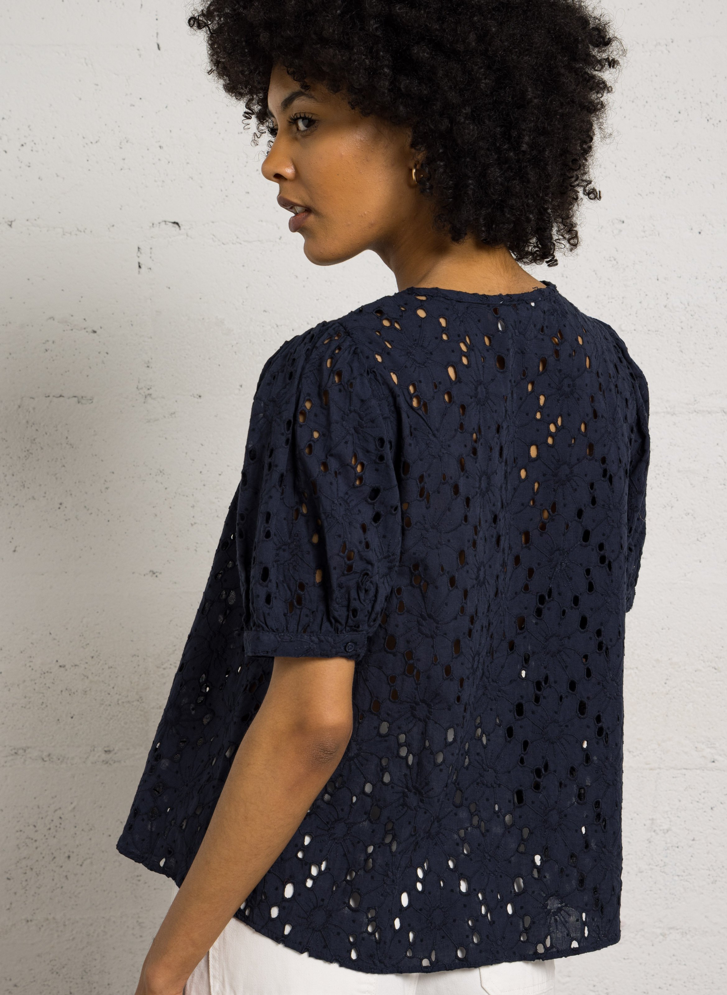 Aimee - Plumetis-Oberteil SUD EXPRESS Blau