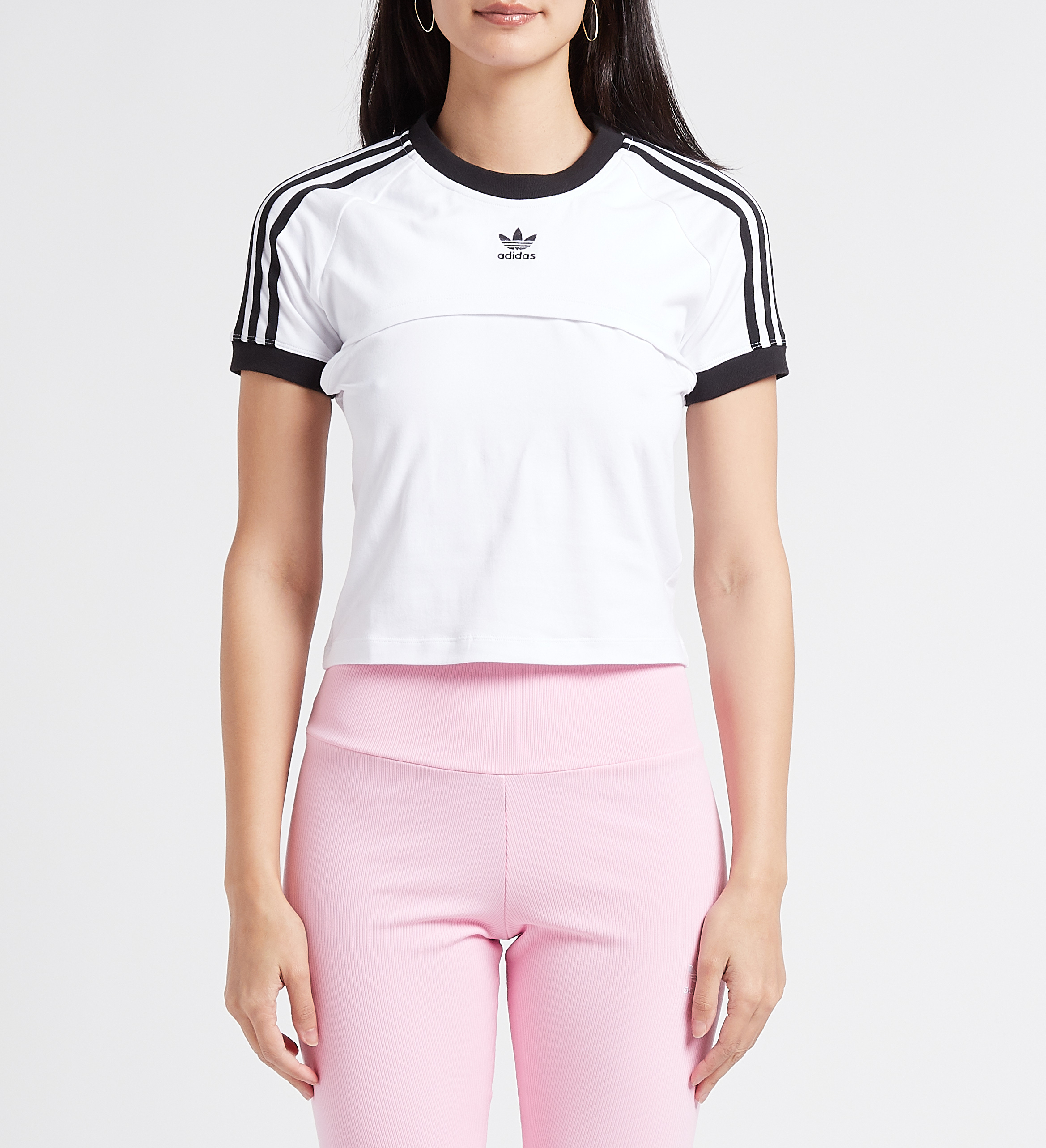 Rundhals-T-Shirt aus Baumwolle ADIDAS Weiss