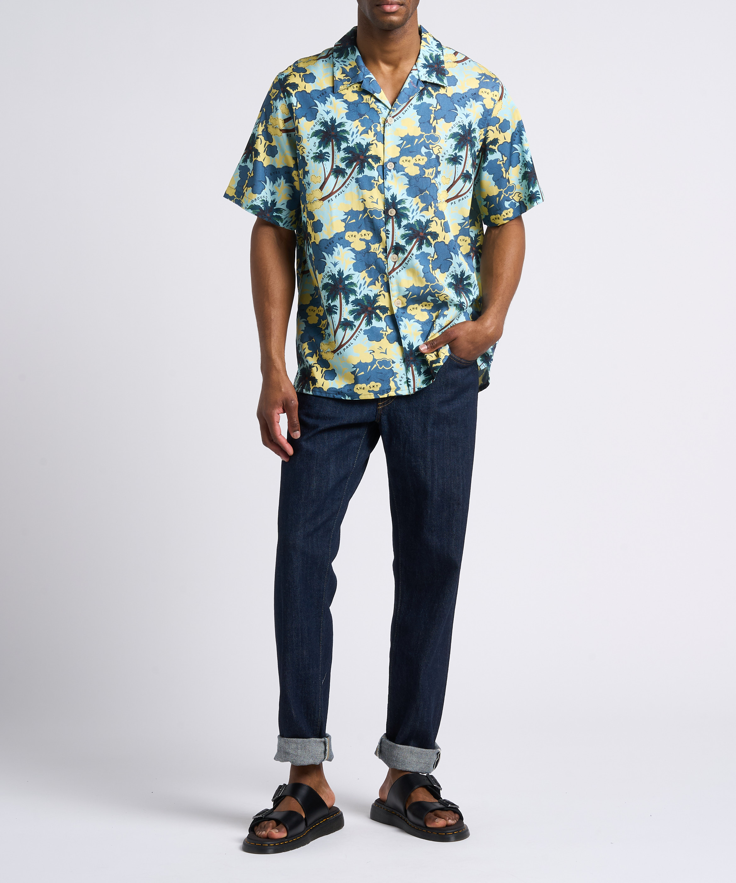 Straight printed shirt with lapels PAUL SMITH Blue