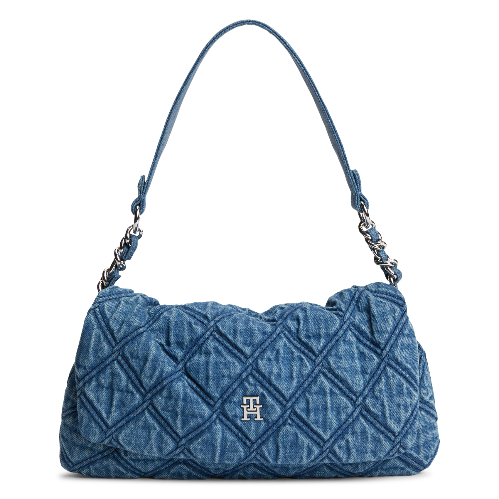 Cotton-blend handbag TOMMY HILFIGER Blue