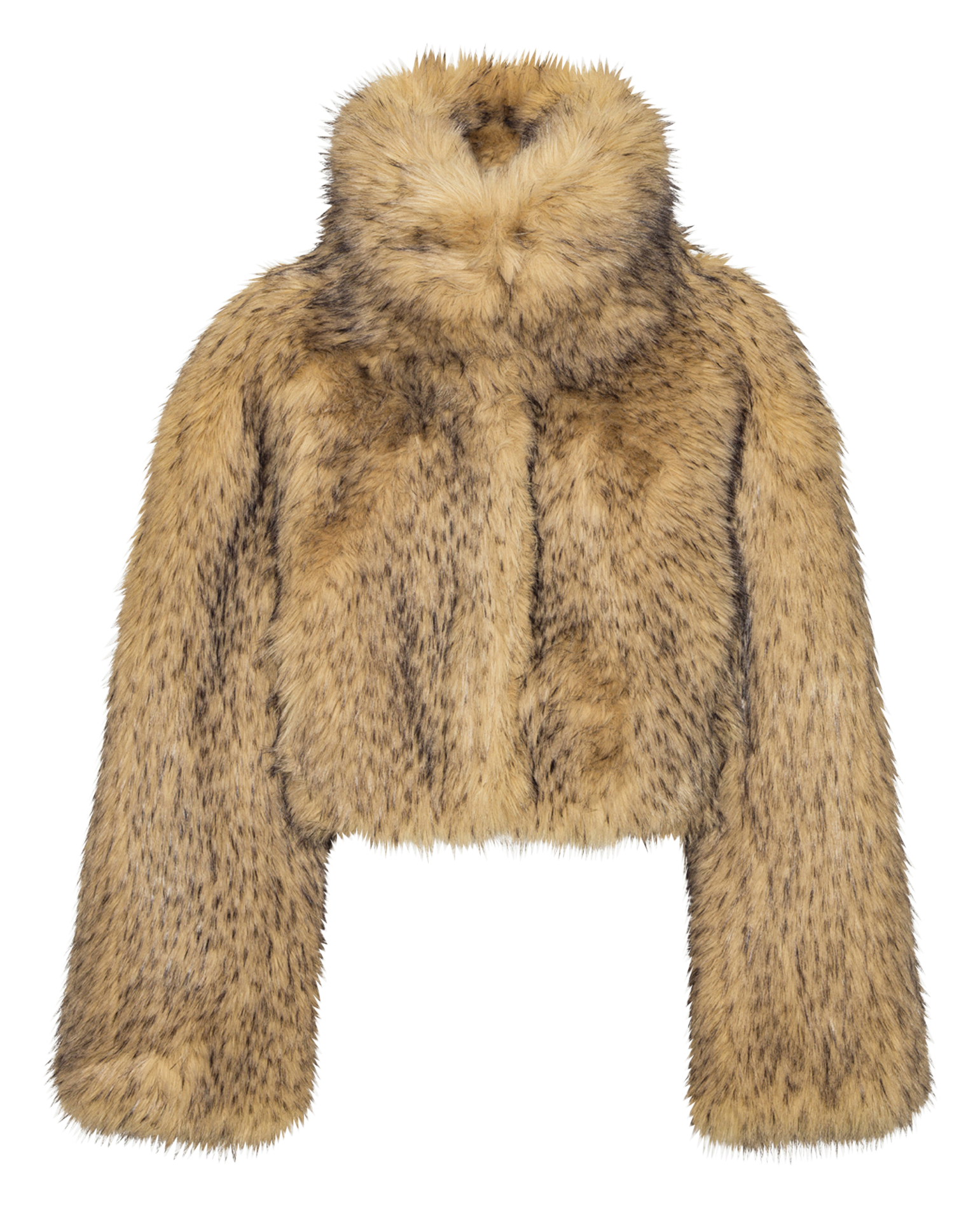 High-neck faux fur coat ROTATE Beige