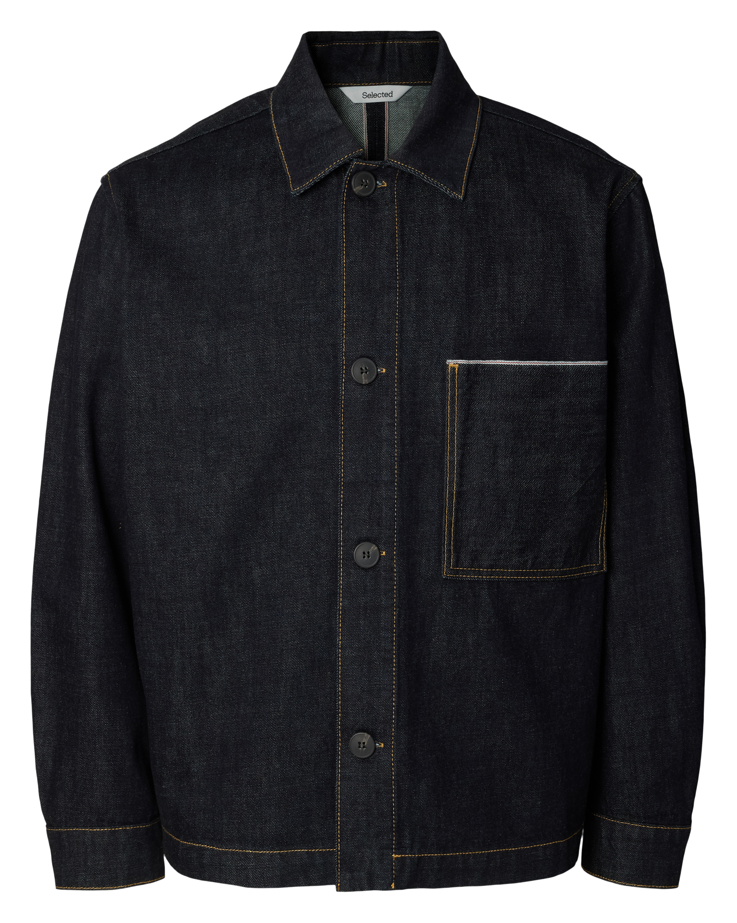 Veste en jean oversize en coton SELECTED Bleu