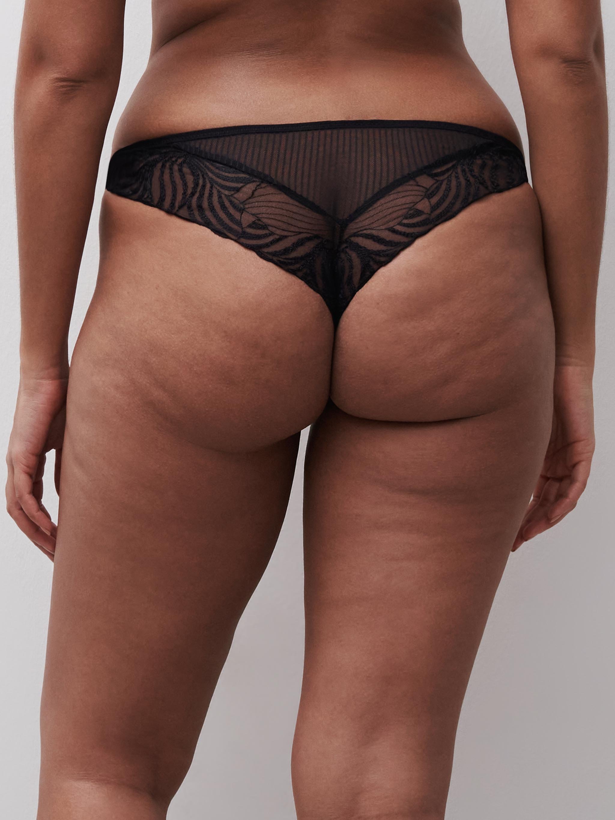 Cotton tanga CHANTELLE Black