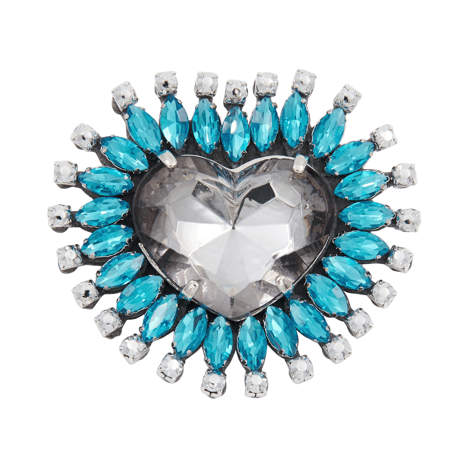 Spilla a cuore ornata di strass ESSENTIEL ANTWERP Grigio