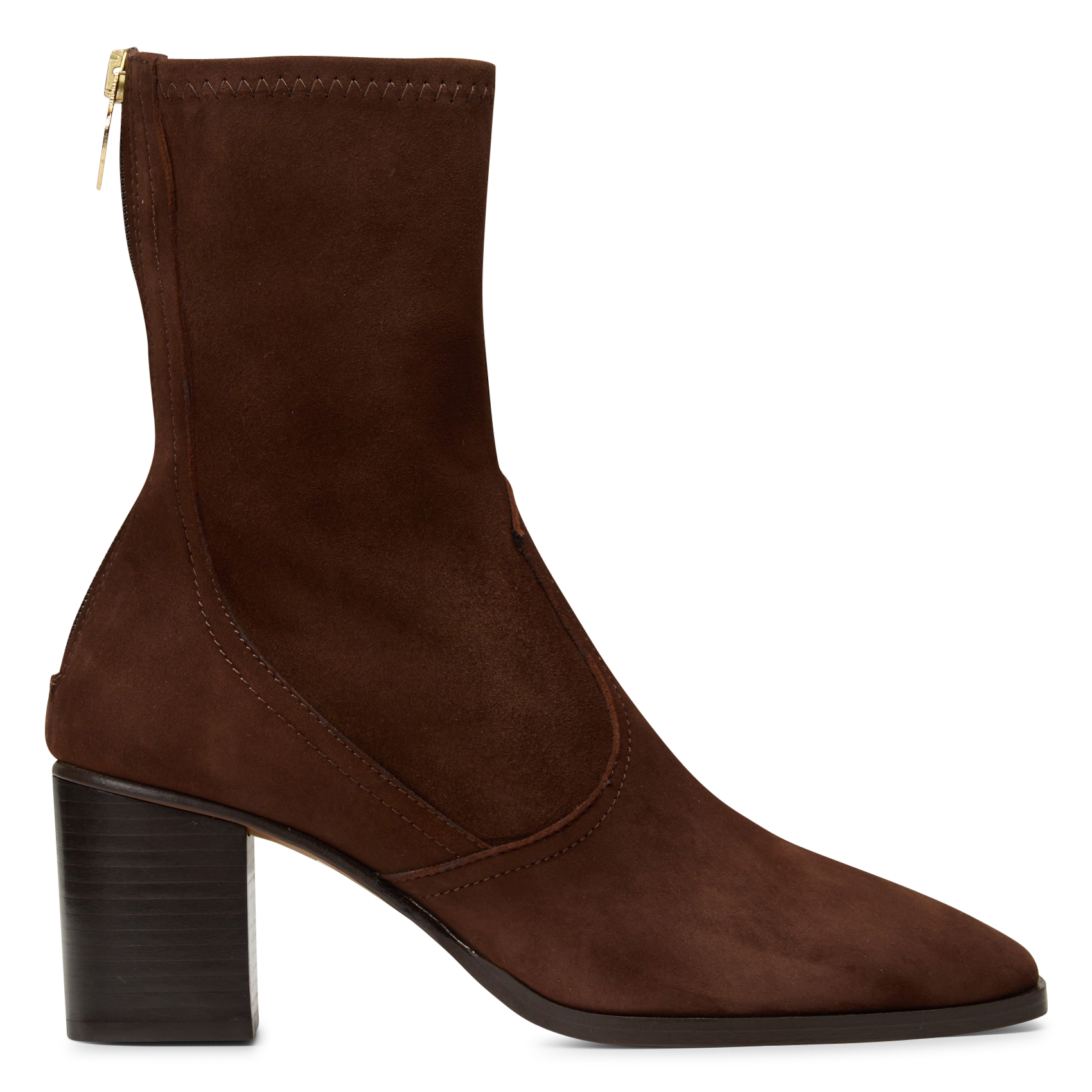Bottines zippées en cuir suédé SOCQUE PARIS Marron