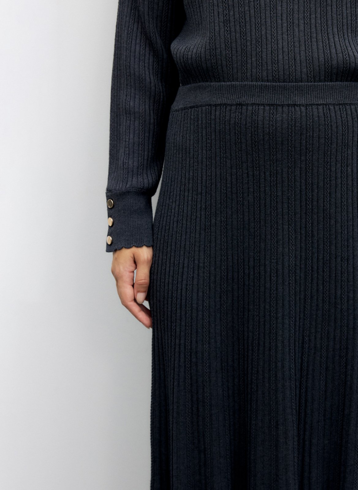Pleated flared midi skirt GERARD DAREL Grey