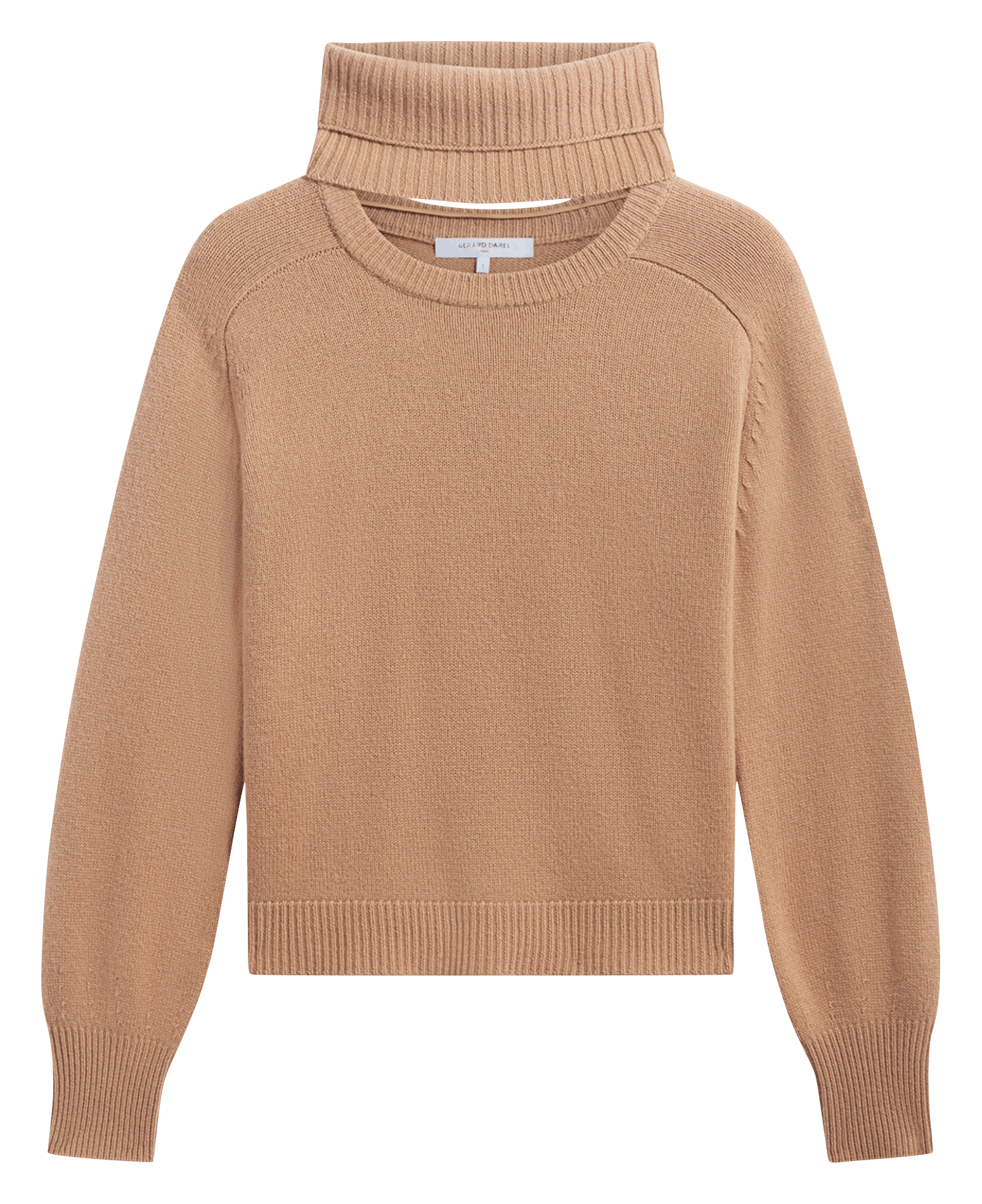 Straight wool sweater with removable collar GERARD DAREL Brown