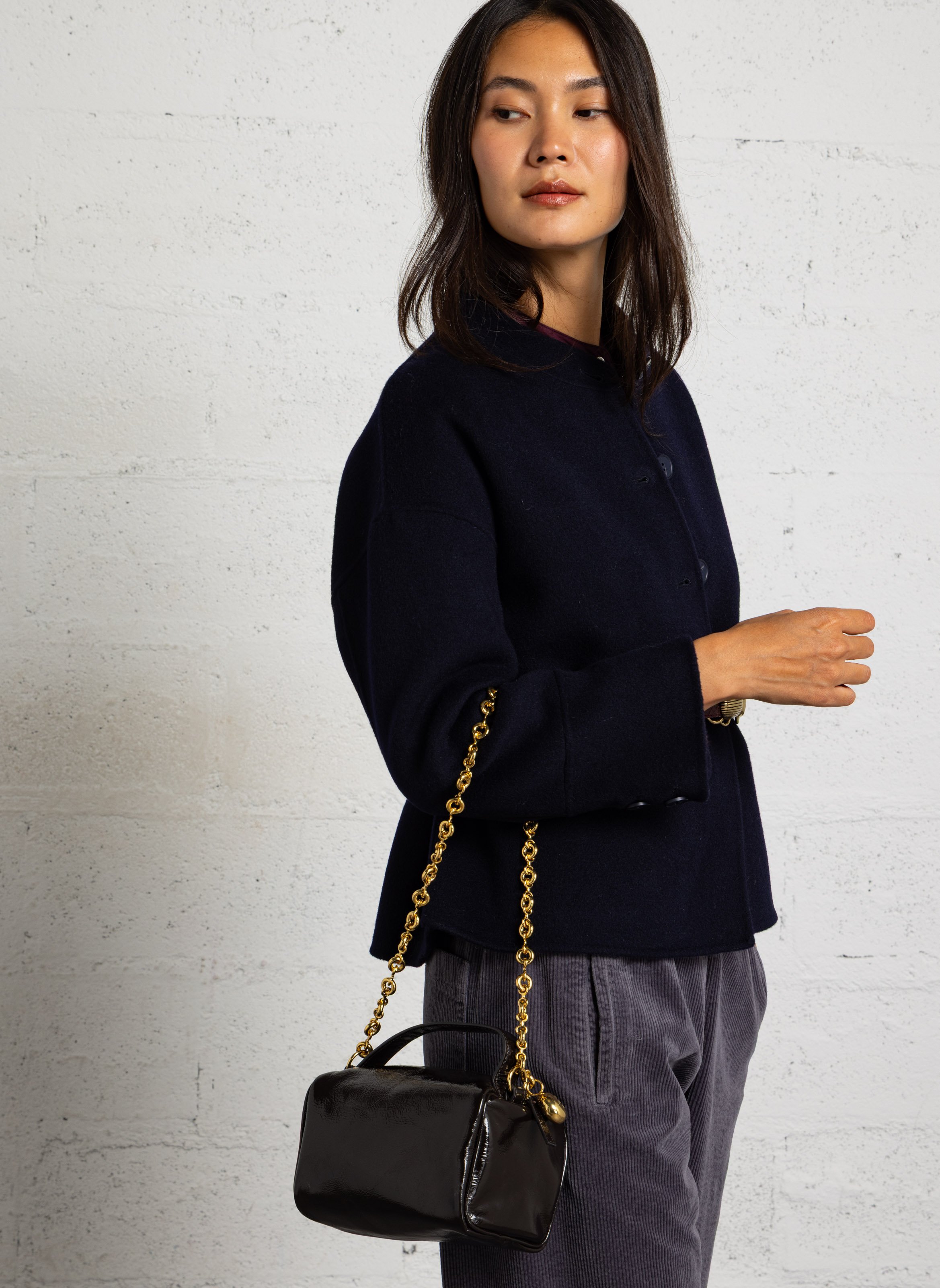 Leather handbag BERENICE Brown