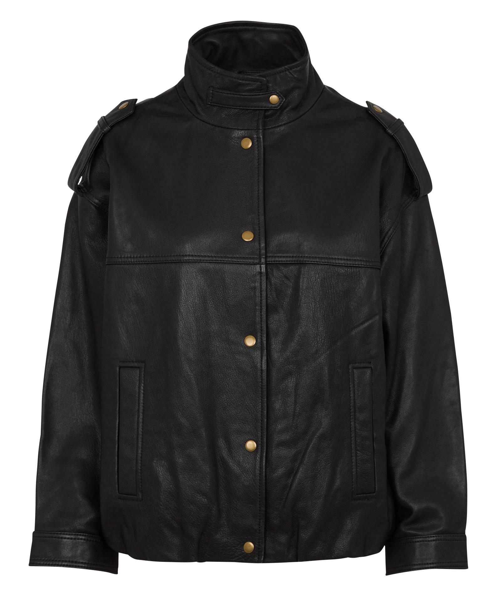 Veste en cuir oversize MAISON 123 Noir