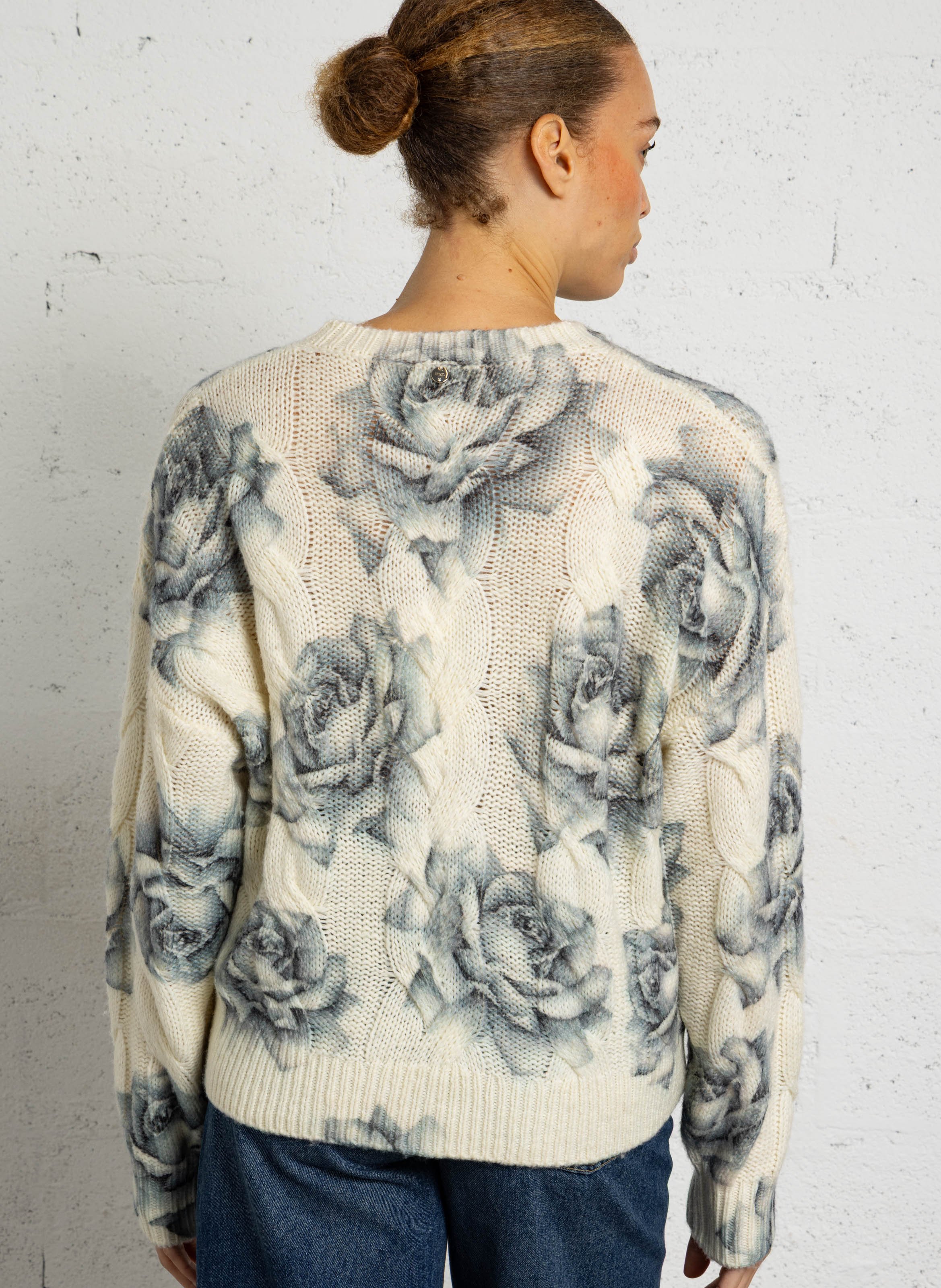 Round-neck wool-blend sweater LIU JO Grey