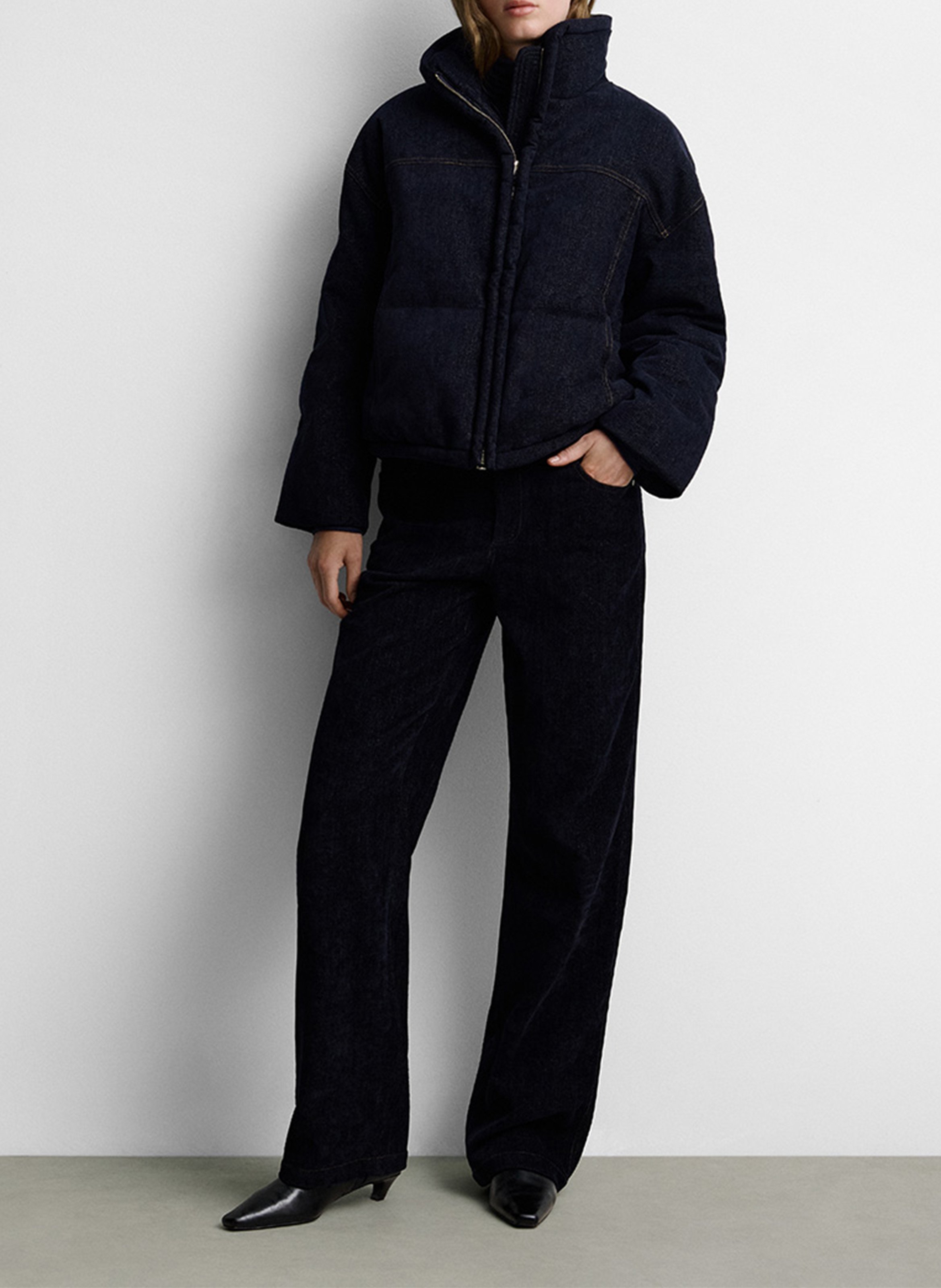 Oversize-Daunenjacke aus Denim SIMORRA Blau