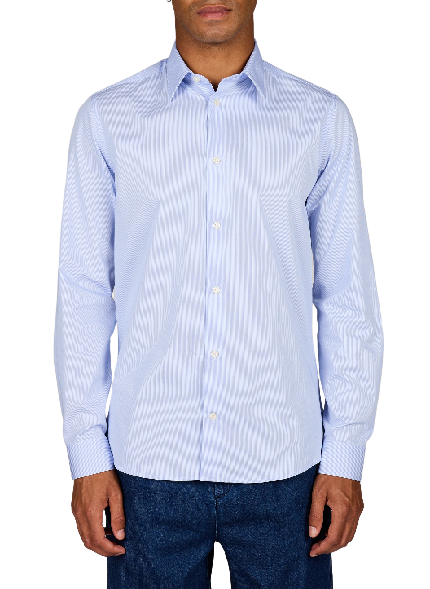 Slim-fit striped cotton shirt - Hay-S AU PRINTEMPS PARIS Blue