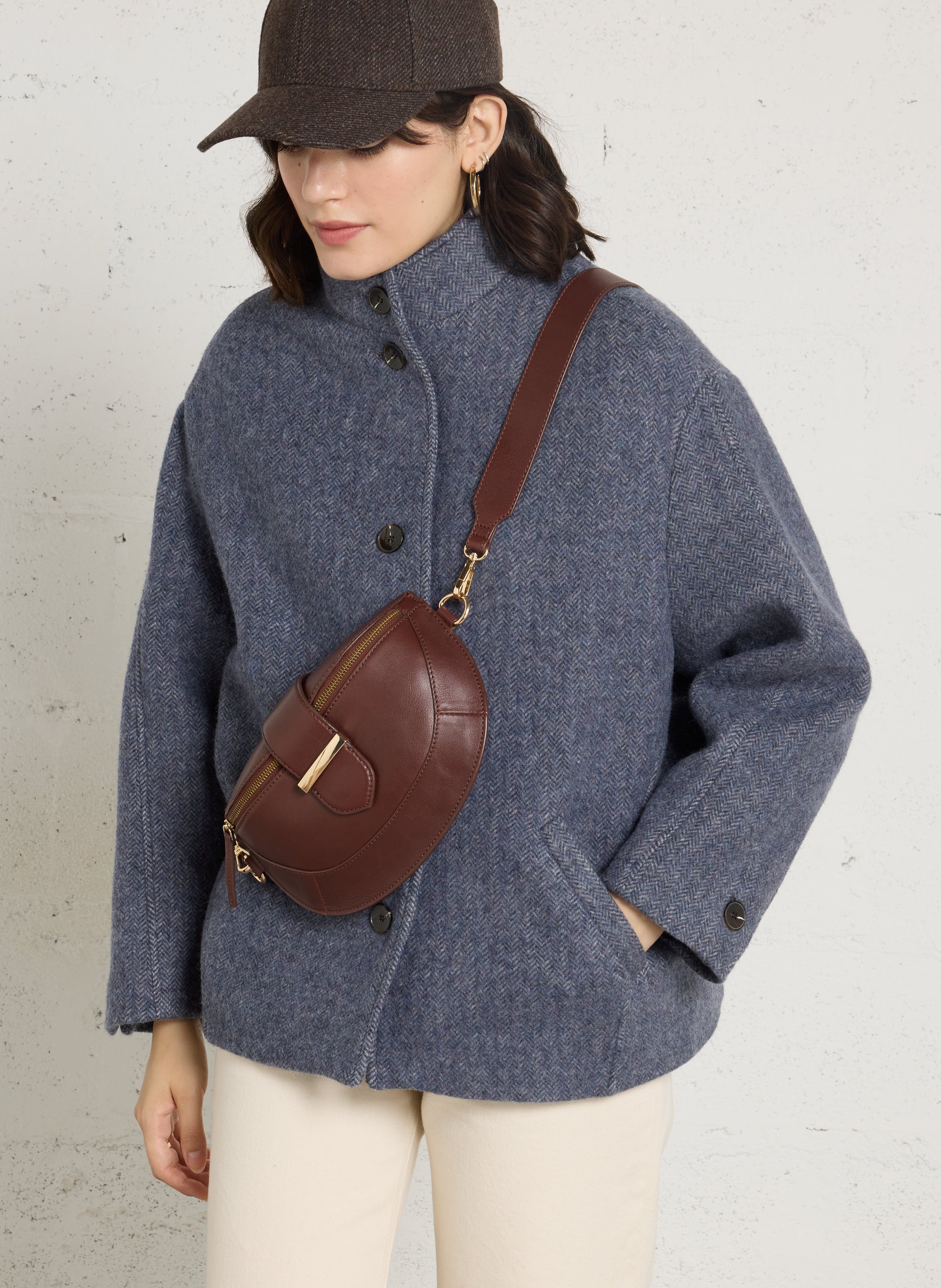 Leather waist bag MAISON 123 Red