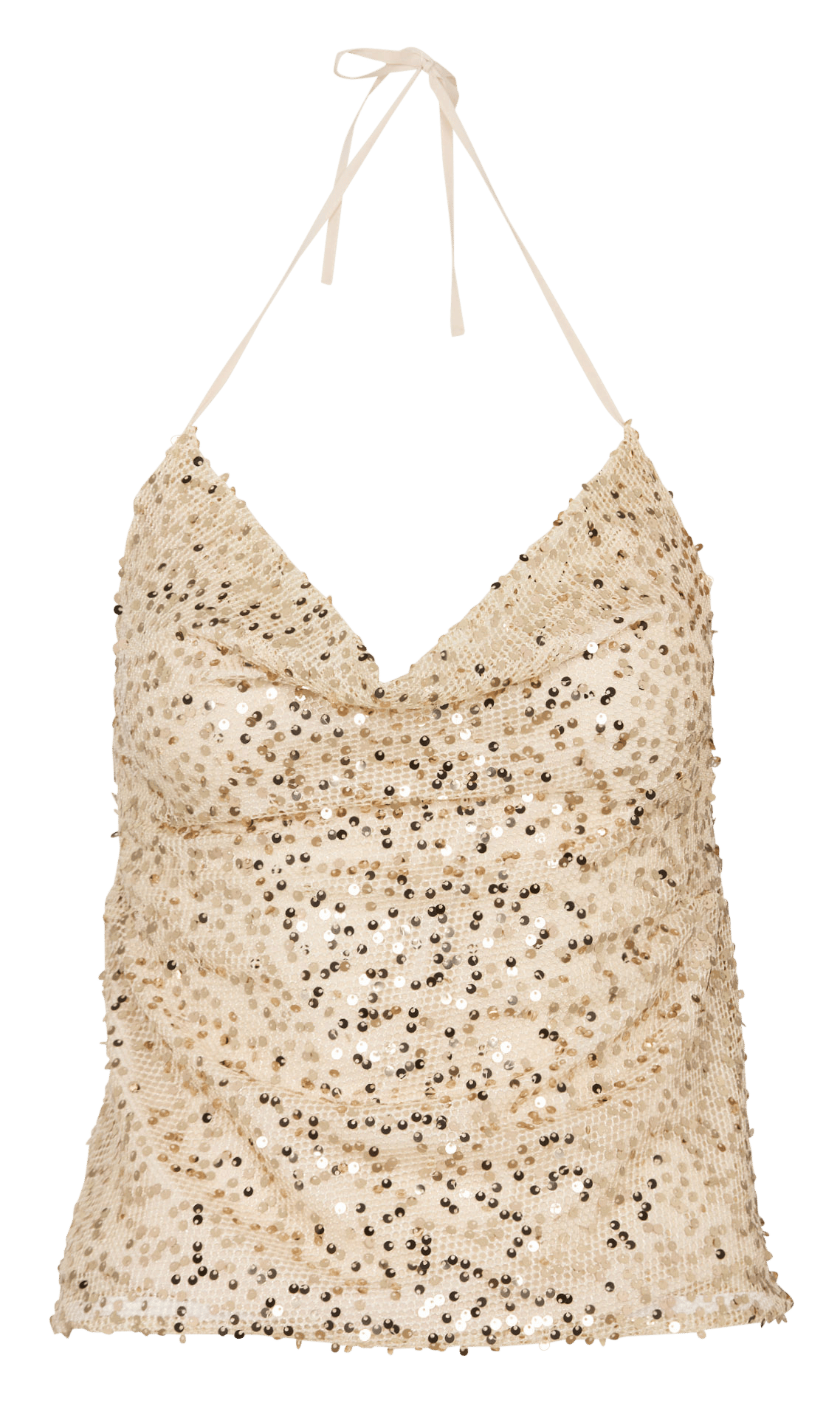 Korte mouwloze top met pailletten KOOKAI Goudkleurig