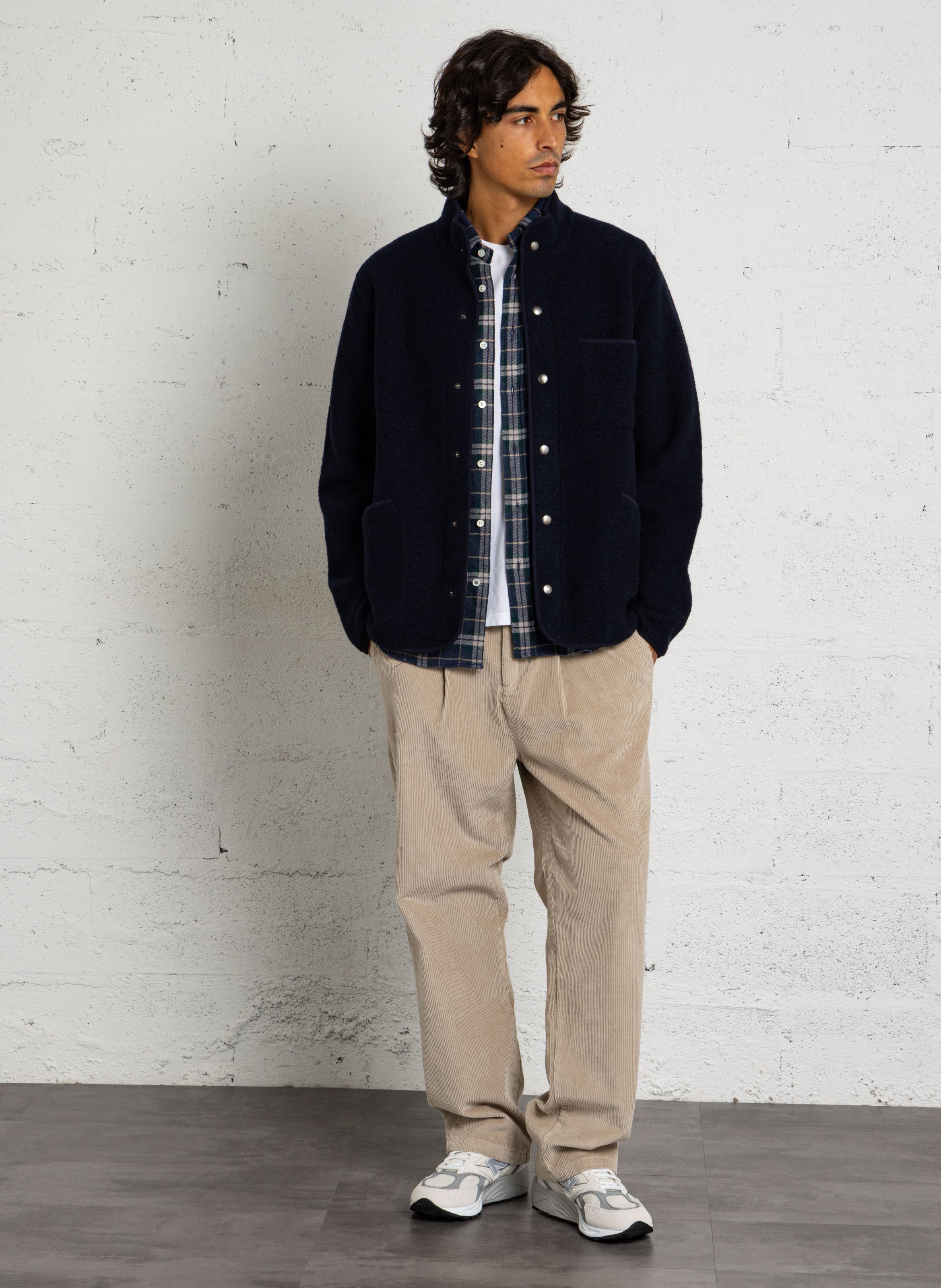 Giacca a collo alto in misto lana HARTFORD Blu