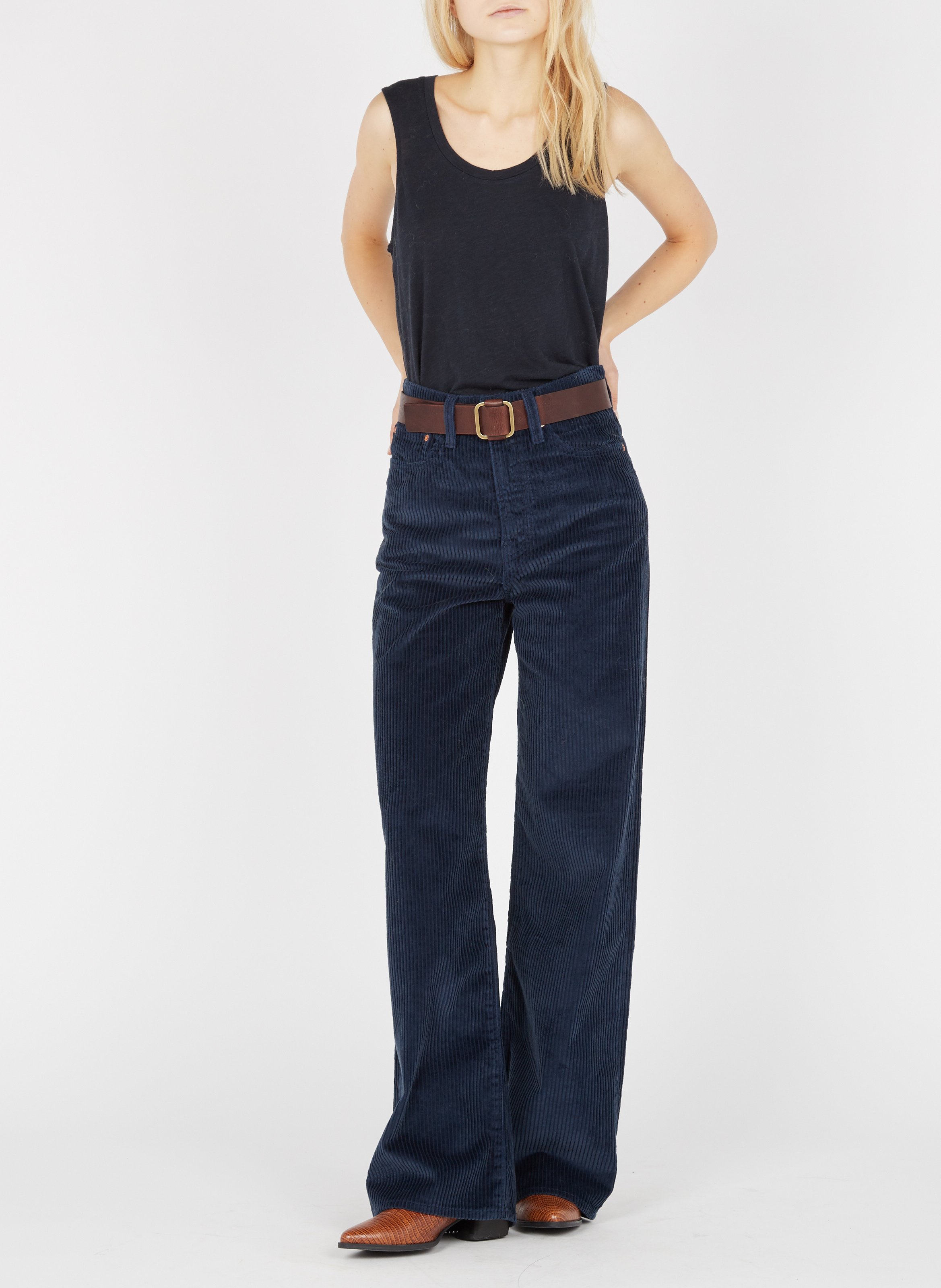 Débardeur col rond en coton mélangé AMERICAN VINTAGE Bleu