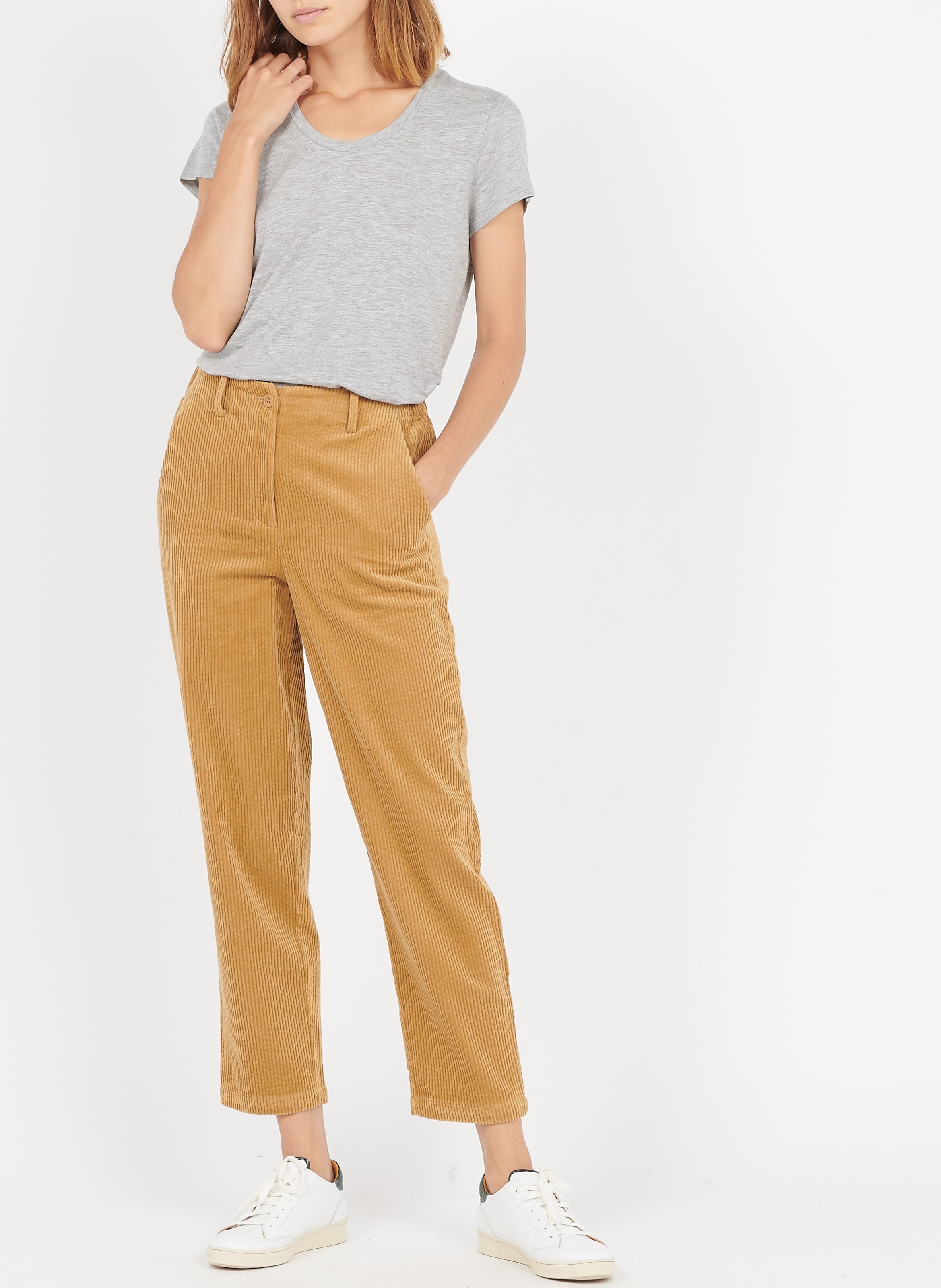 Tee-shirt col rond en coton mélangé AMERICAN VINTAGE Gris