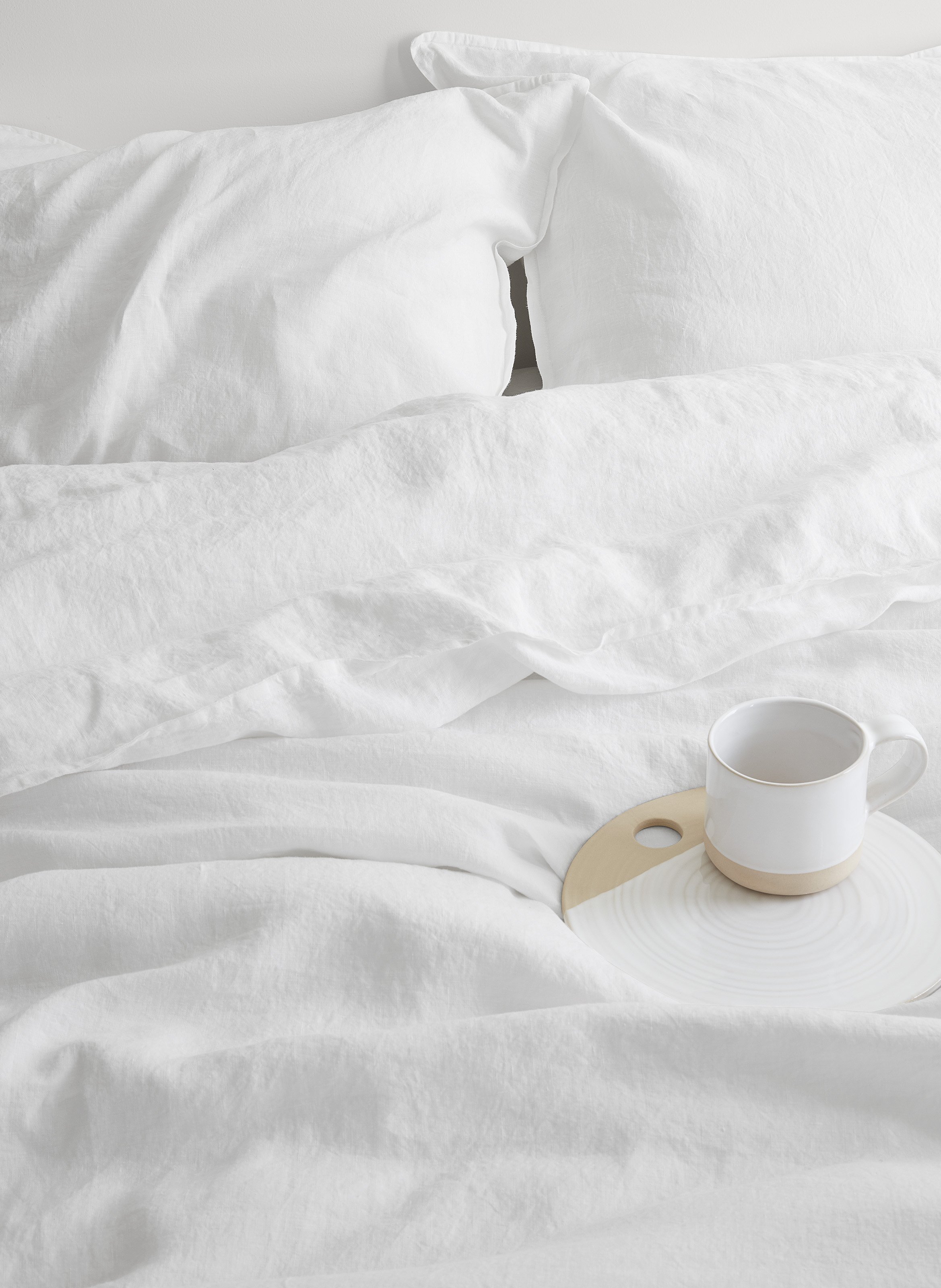 Hoeslaken van biokatoen AU PRINTEMPS PARIS MAISON Wit