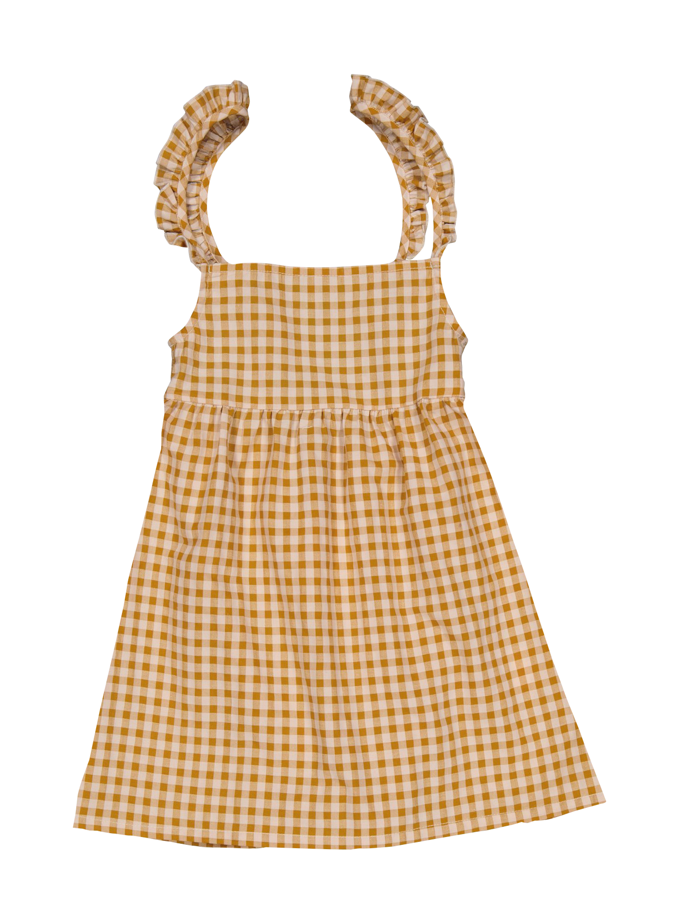 Robe courte vichy en coton mélangé  PETITE LUCETTE Orange