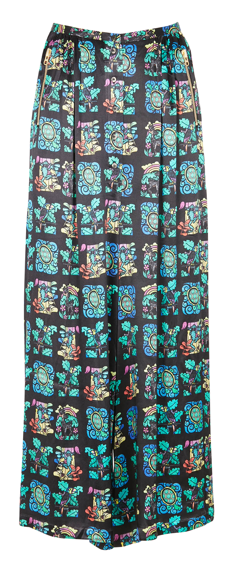 Wide-leg printed pants with high waist HEIMSTONE Multicolored