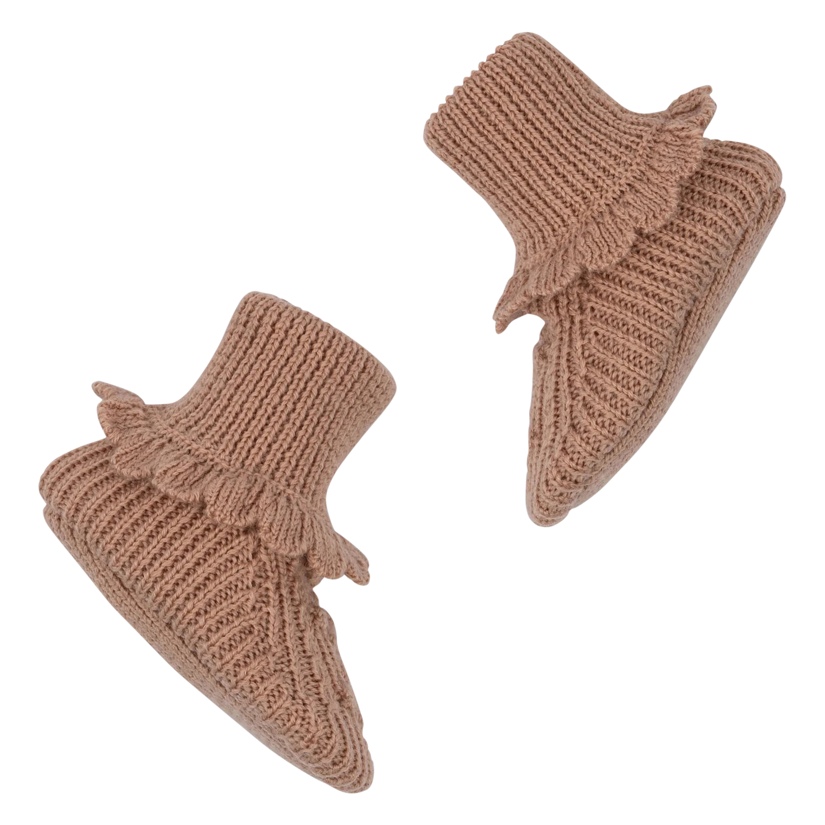 Chaussons tricotés en laine KONGES SLOJD Marron