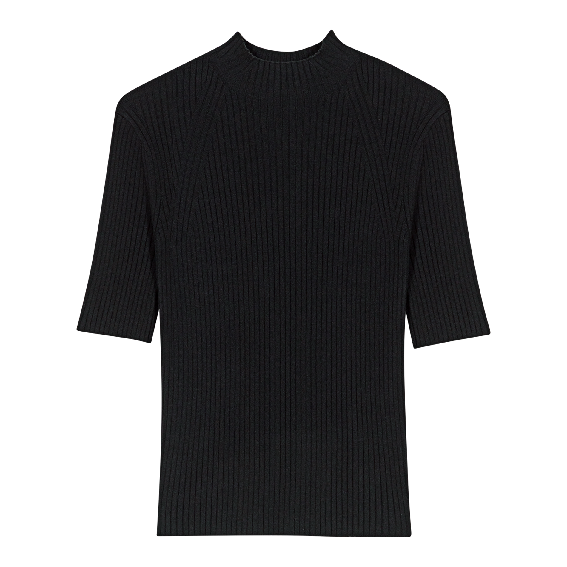 Pull col montant en coton mélangé MAJE Noir