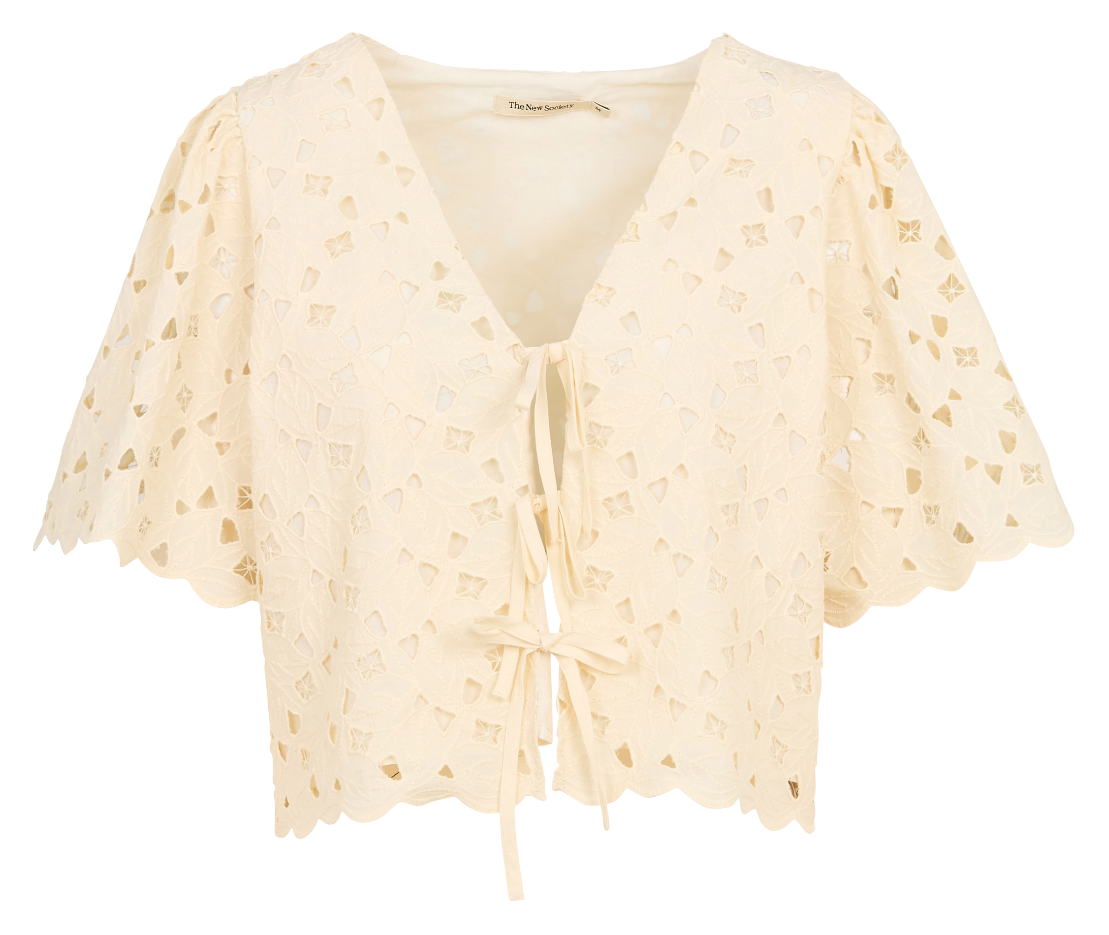 Top met borduurwerk van gemengd katoen THE NEW SOCIETY Beige