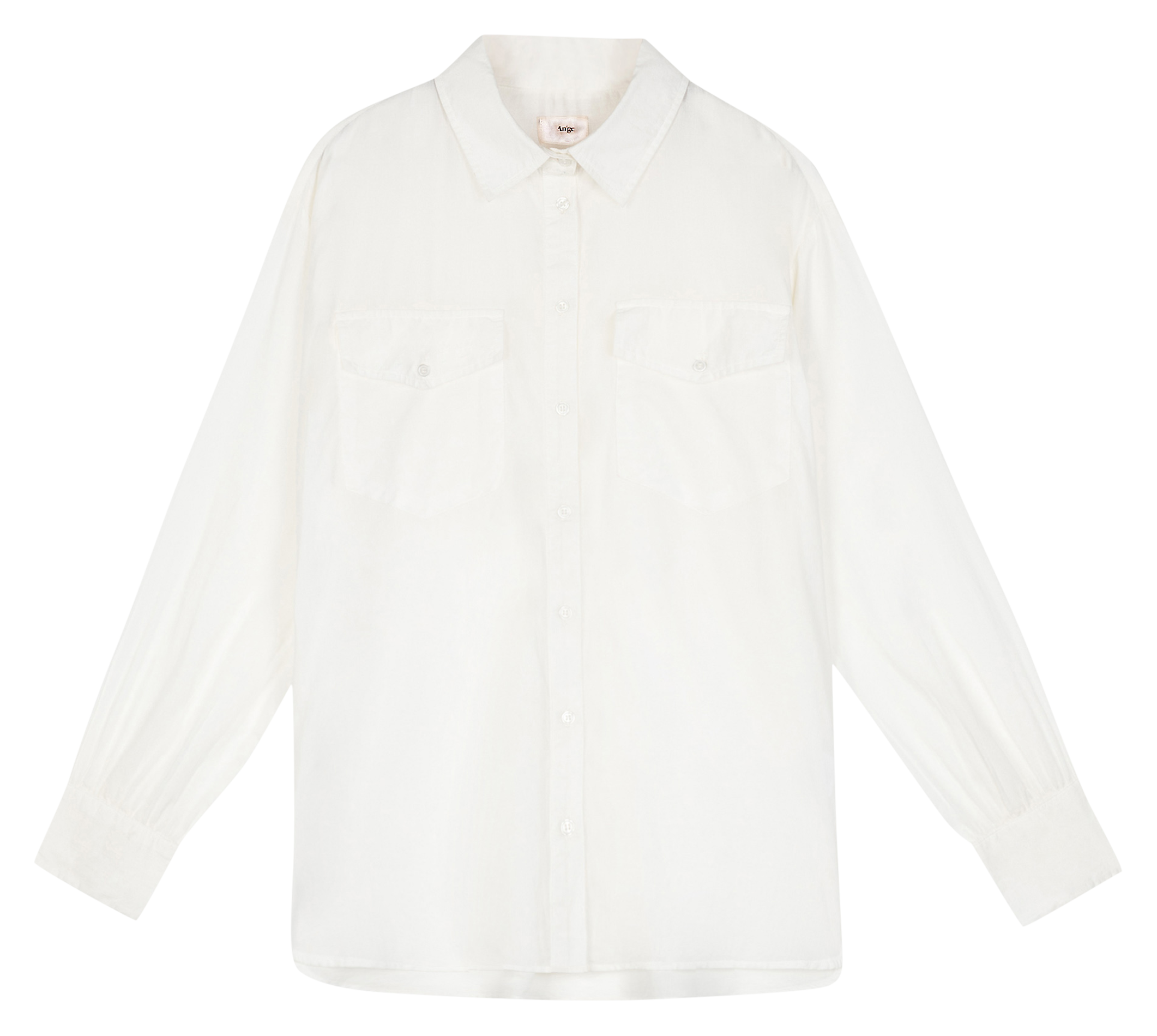 Straight buttoned cotton shirt AN'GE White