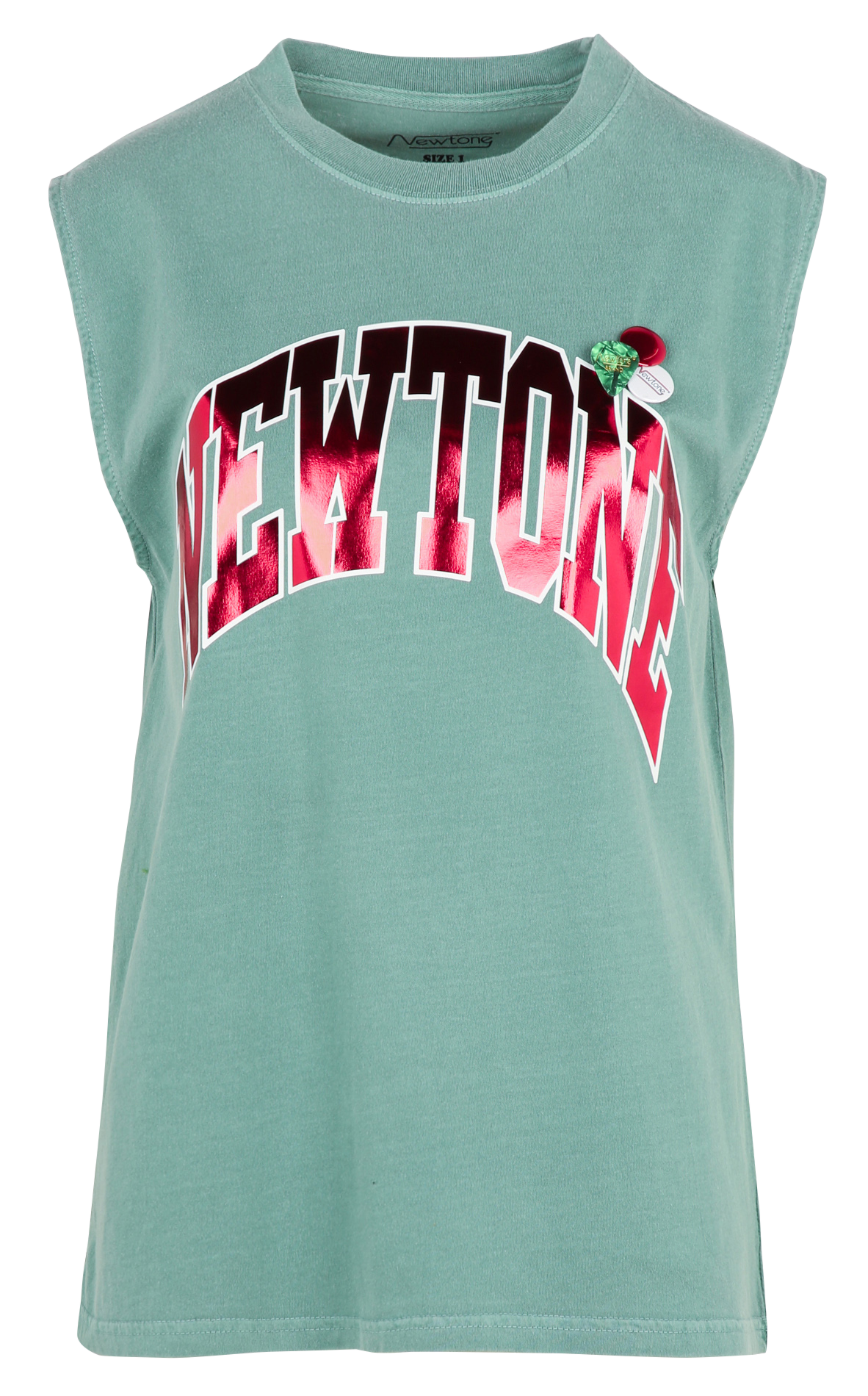 Straight fit short-sleeve printed t-shirt NEWTONE Green