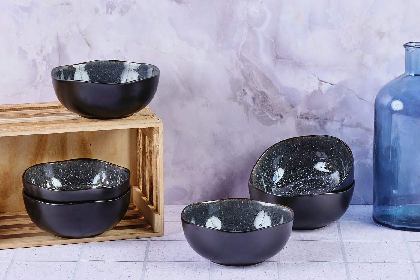 Bol iris ø16,5cm - 6 pièces - bleu nuit BJORN Bleu