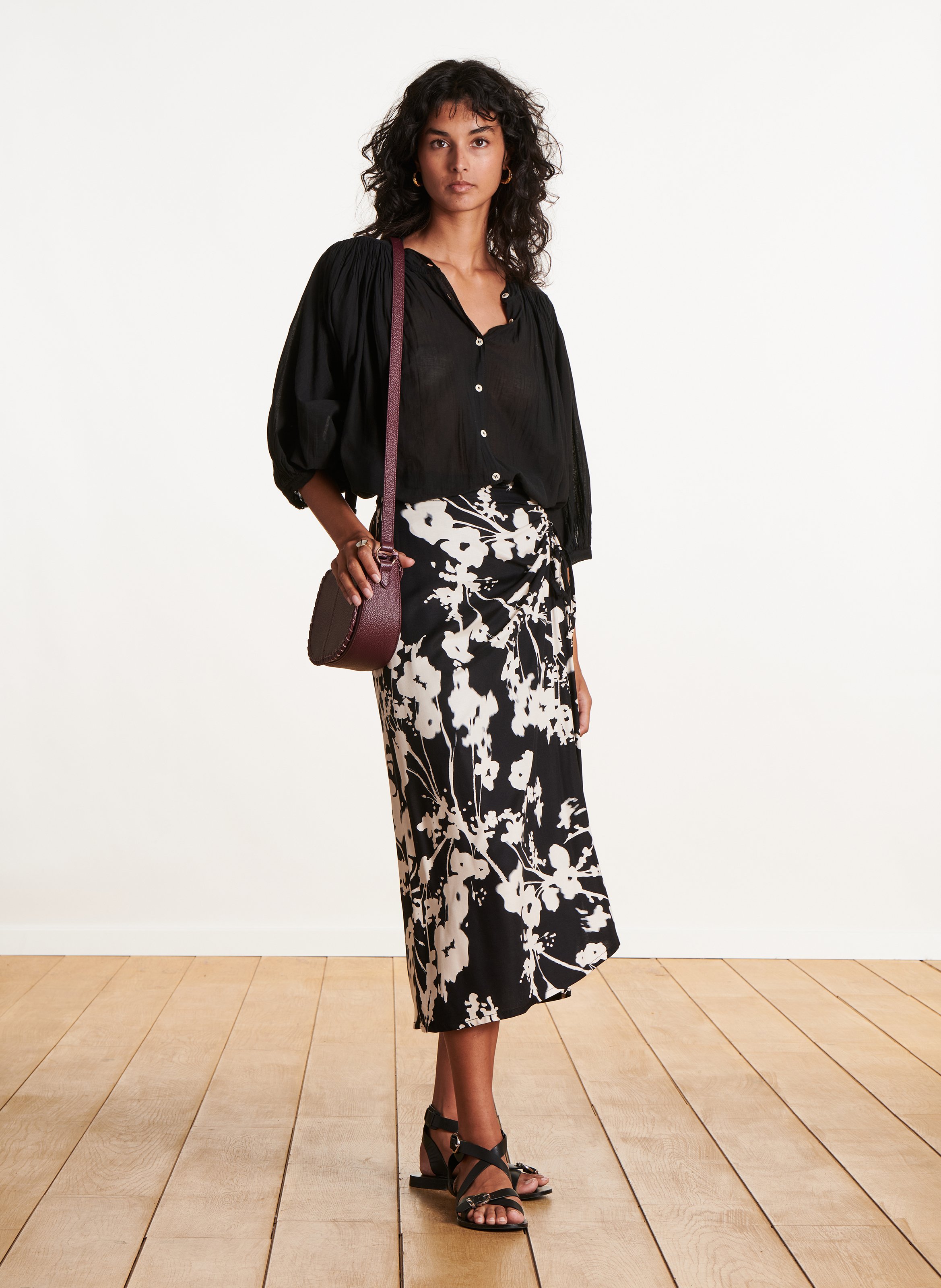 Long printed skirt LA FEE MARABOUTEE Black