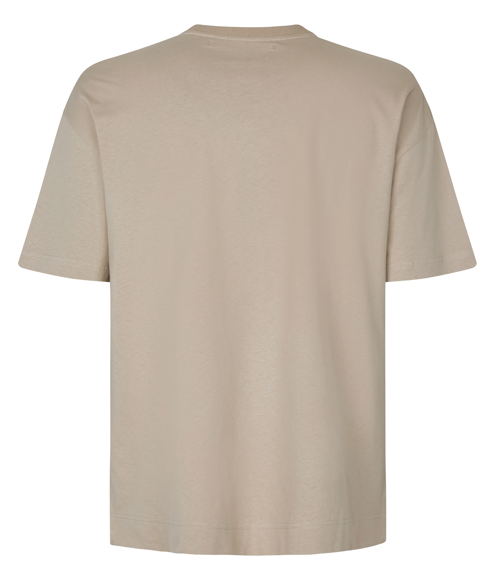 Tee-shirt col rond regular-fit sérigraphié en coton bio SAMSOE SAMSOE Beige