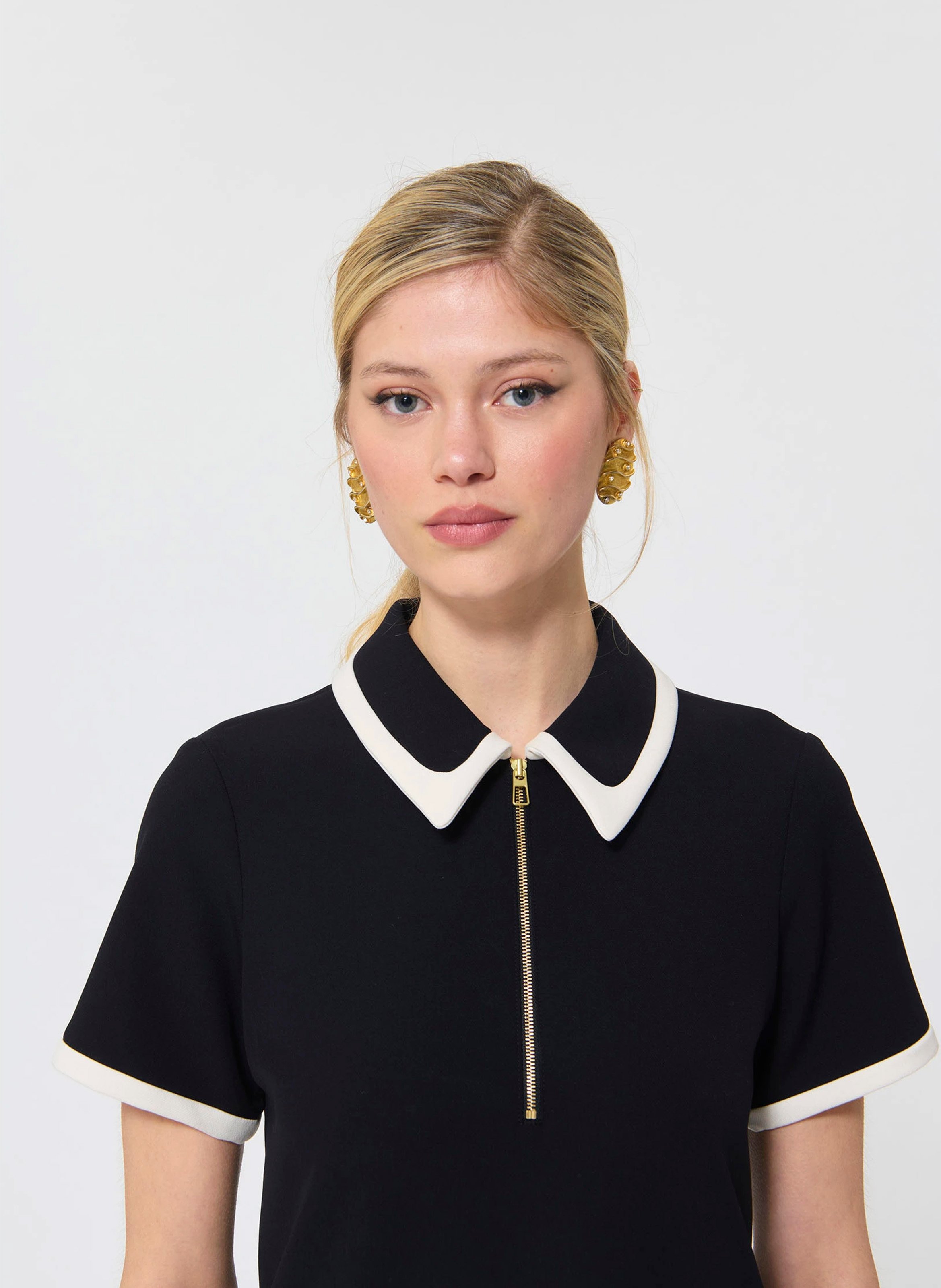 Robe courte trapèze rétro TARA JARMON Noir