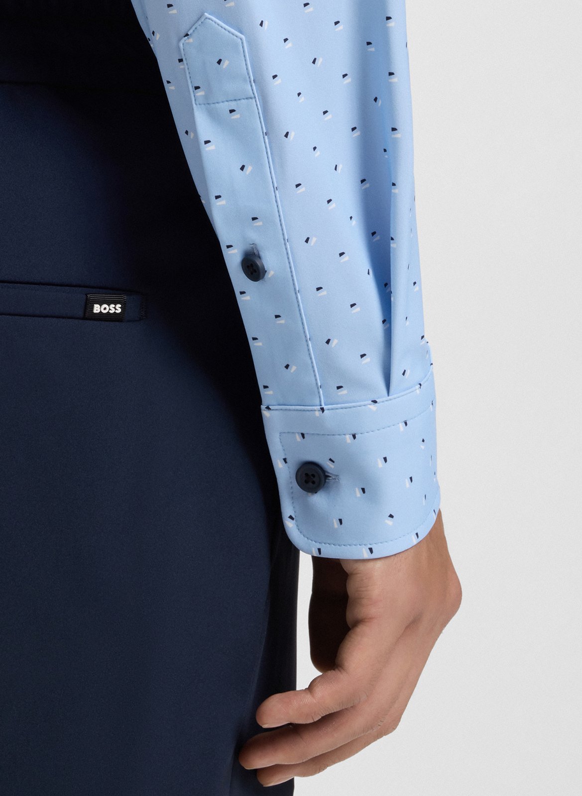 Slim-fit patterned shirt BOSS Blue