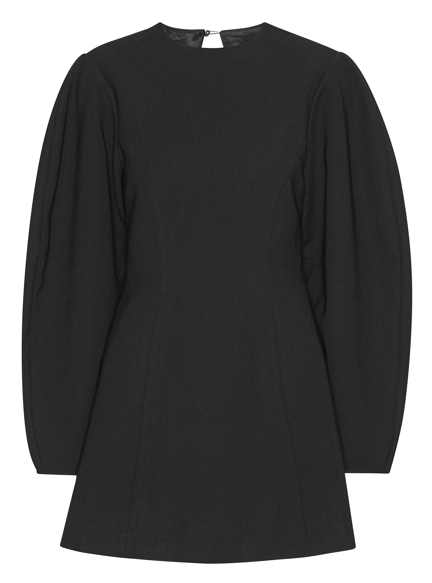 Robe courte col rond en fibres recyclées ROTATE Noir